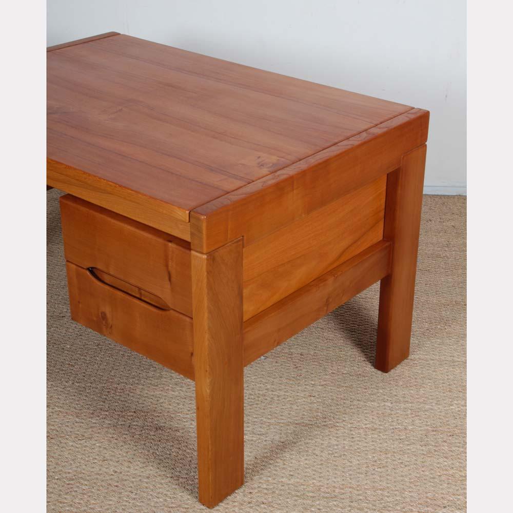 French Vintage elm desk published by Maison Regain For Sale