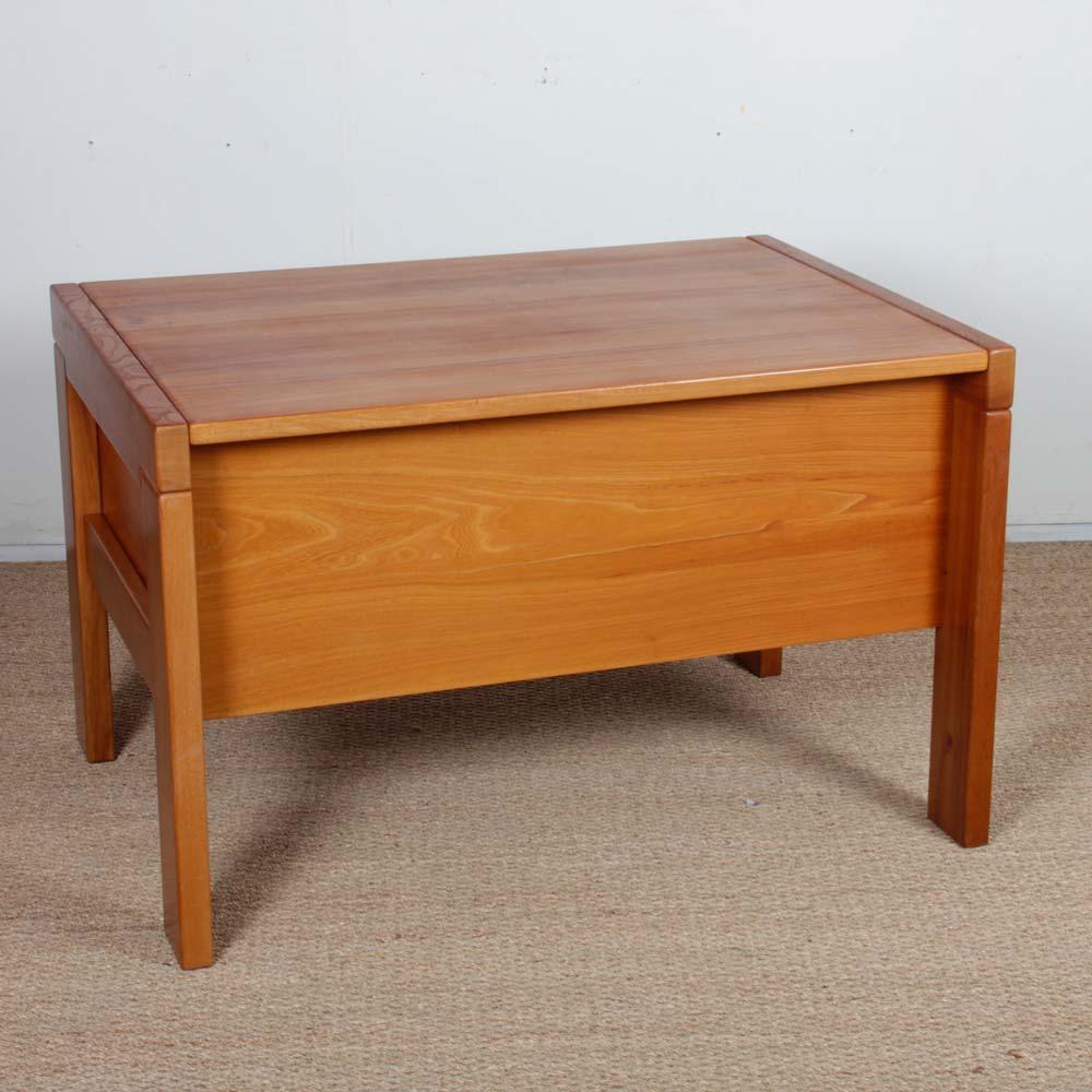 Vintage elm desk published by Maison Regain For Sale 1