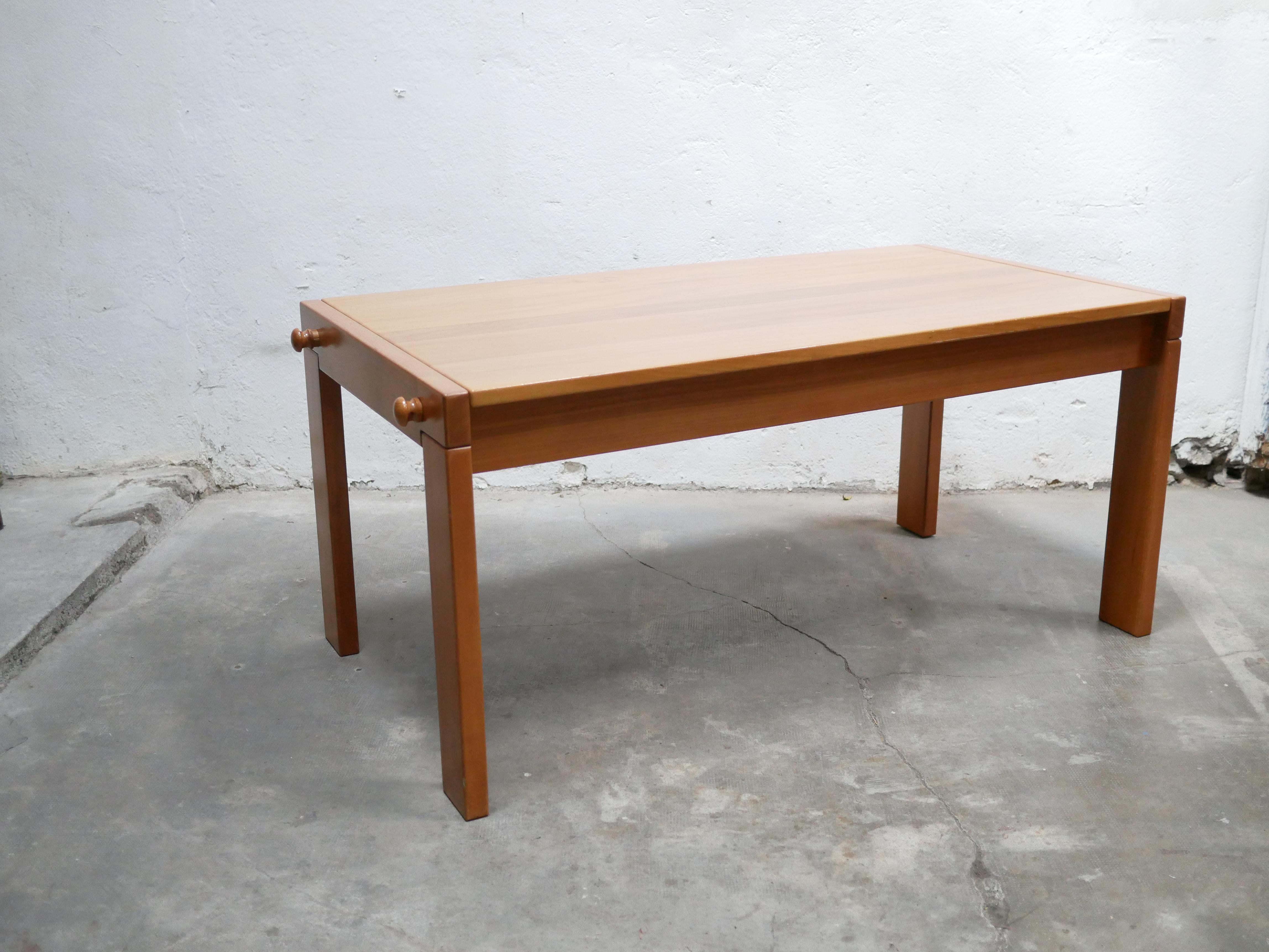 Vintage elm dining table by Maison Regain editions For Sale 3
