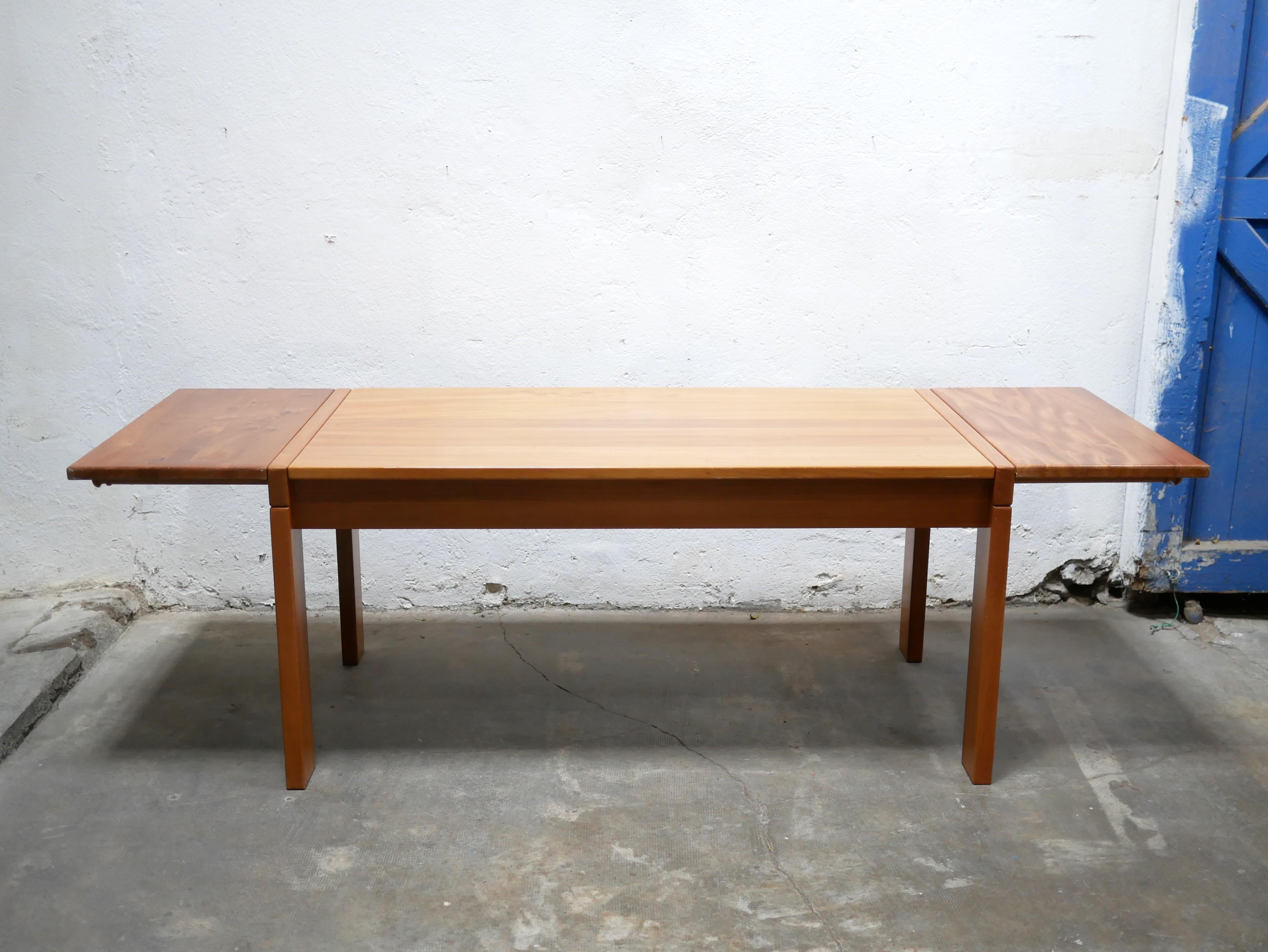 Vintage elm dining table by Maison Regain editions For Sale 4