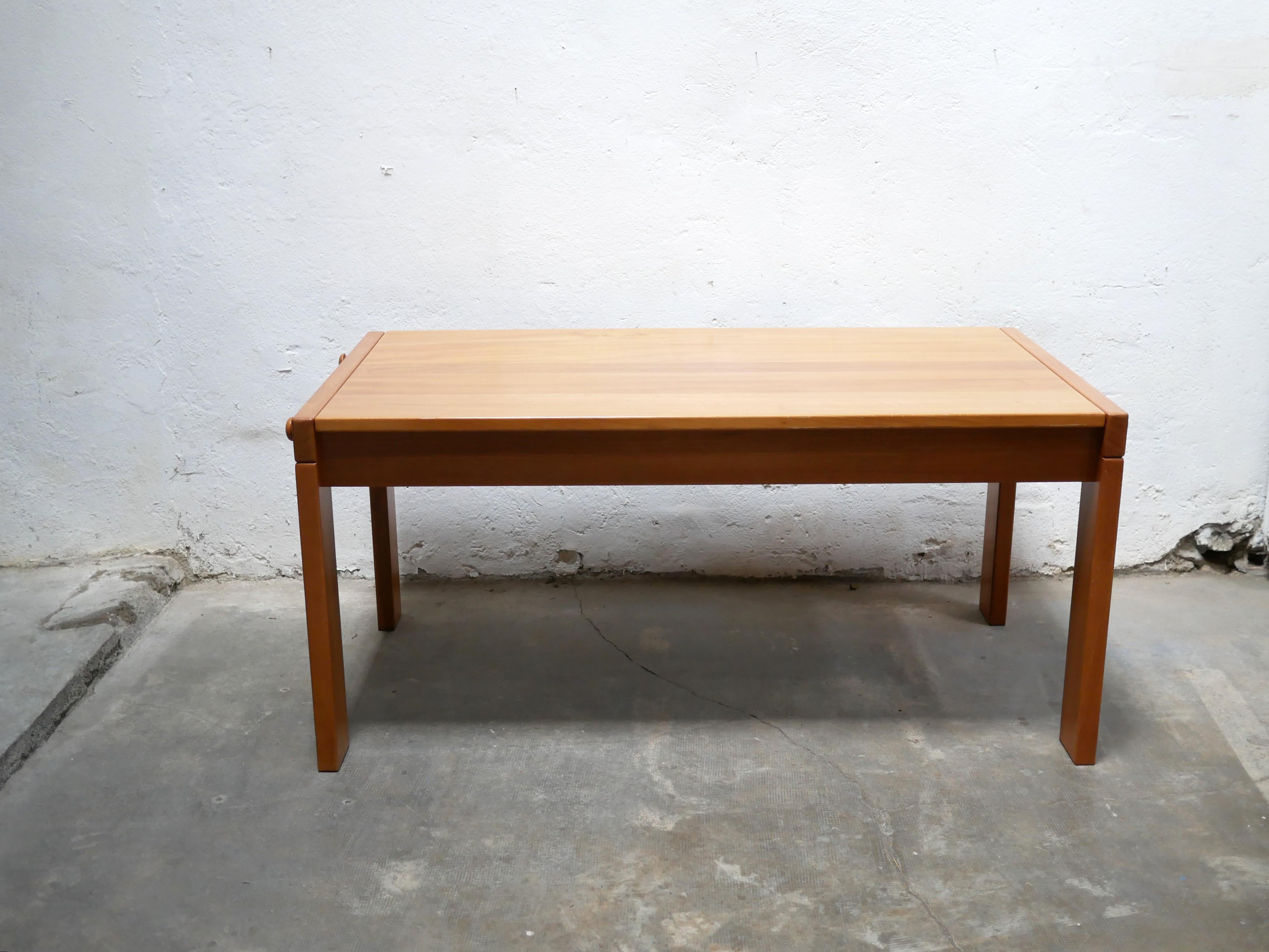 Vintage elm dining table by Maison Regain editions For Sale 10