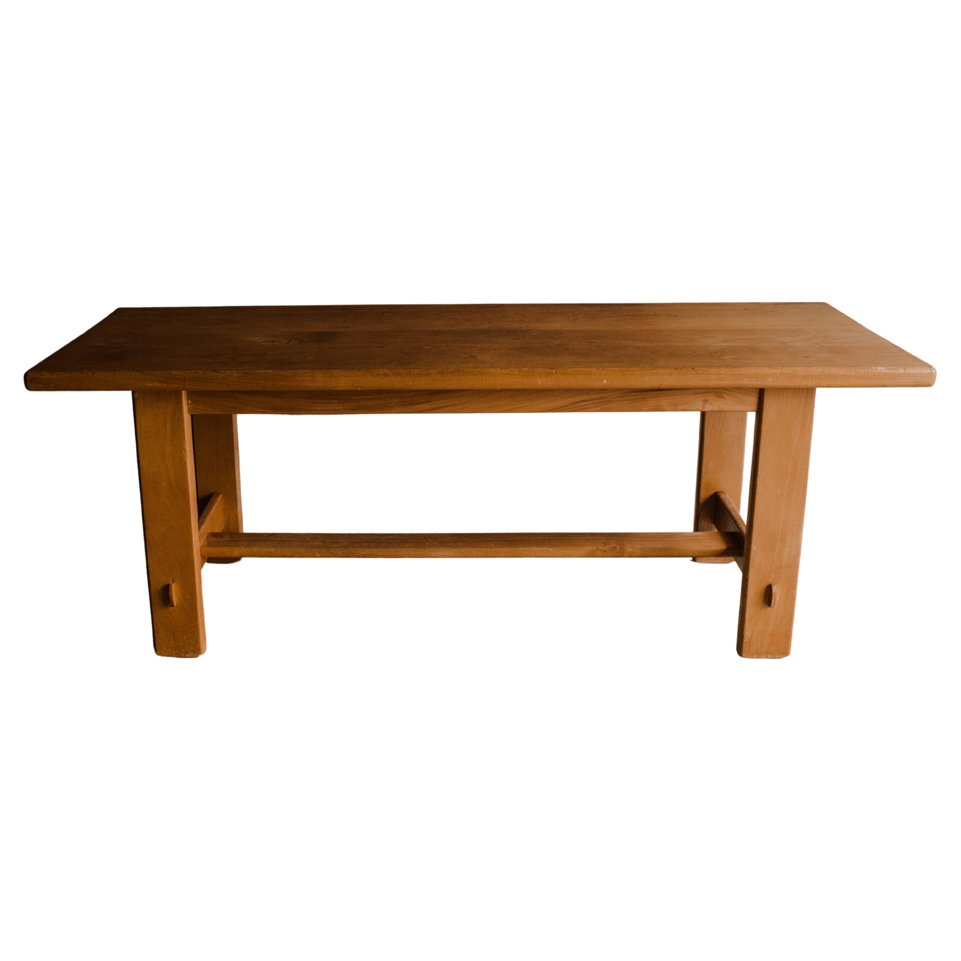 Vintage Elm Dining Table from France, Circa 1960
