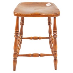 Vintage Elm Tall Stool, Chair, Scotland 1930, H147