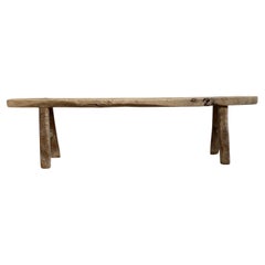 Vintage Elm Wood Bench