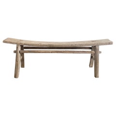 Vintage Elm Wood Bench