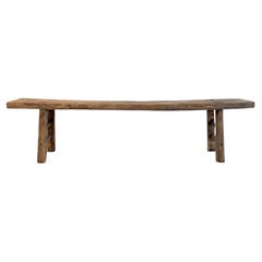 Vintage Elm Wood Bench