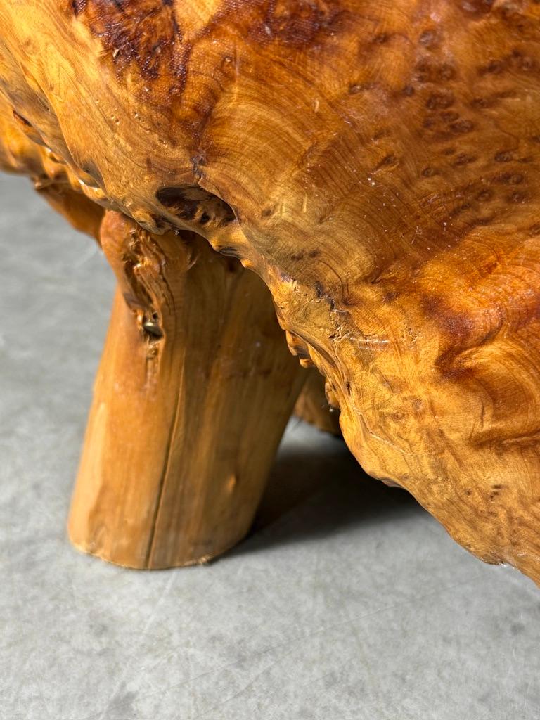 Vintage Elm Wood Burl Root Pedestal Table Stand or Stool Organic Modern 1970's For Sale 7