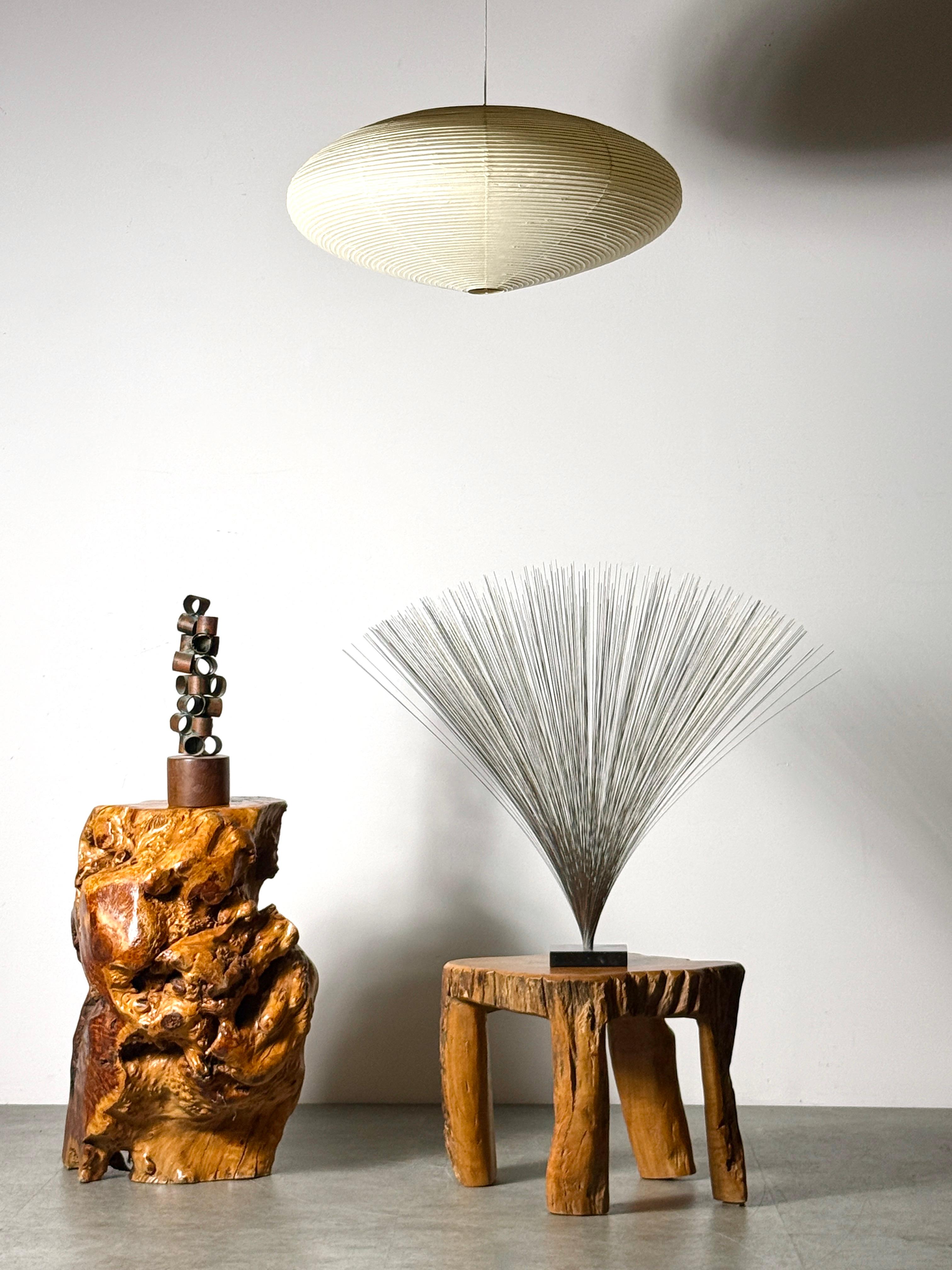 Vintage Elm Wood Burl Root Pedestal Table Stand or Stool Organic Modern 1970's For Sale 1