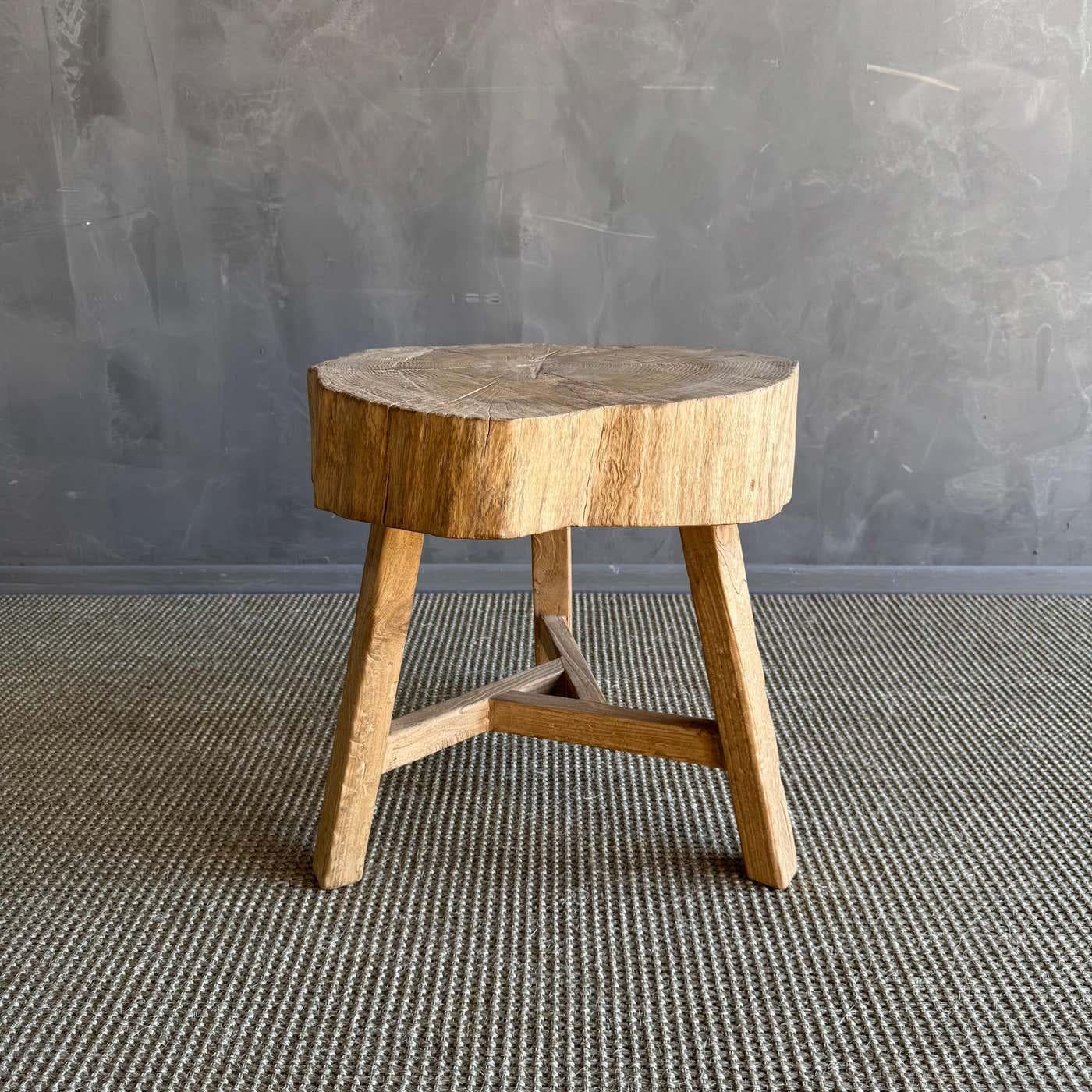 Organico moderno Tavolo stile Chop Block in legno di olmo vintage