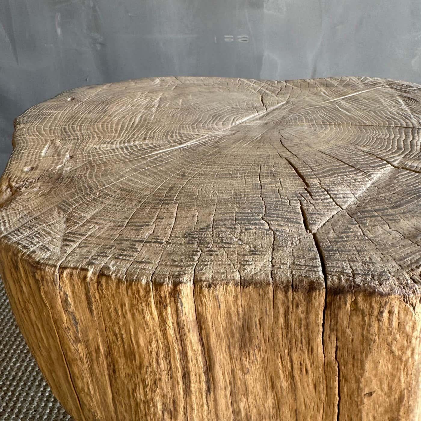 XX secolo Tavolo stile Chop Block in legno di olmo vintage