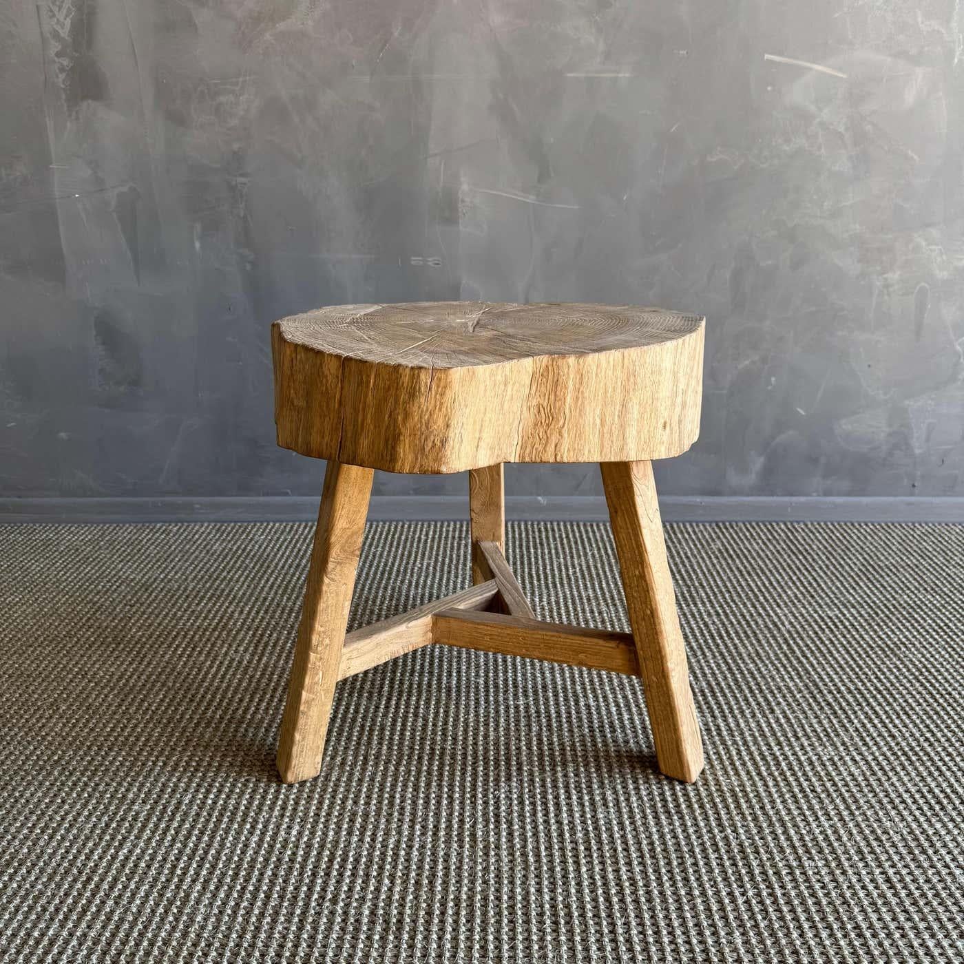 Olmo Tavolo stile Chop Block in legno di olmo vintage