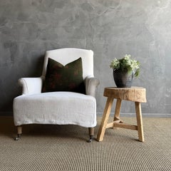 Vintage Elm Wood Chop Block Table #22A