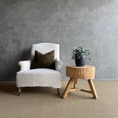 Vintage Elm Wood Chop Block Table #9A0