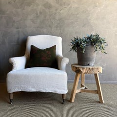 Vintage Elm Wood Chop Block Table