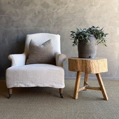 Vintage Elm Wood Chop Block Table