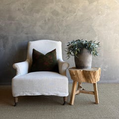 Vintage Elm Wood Chop Block Table