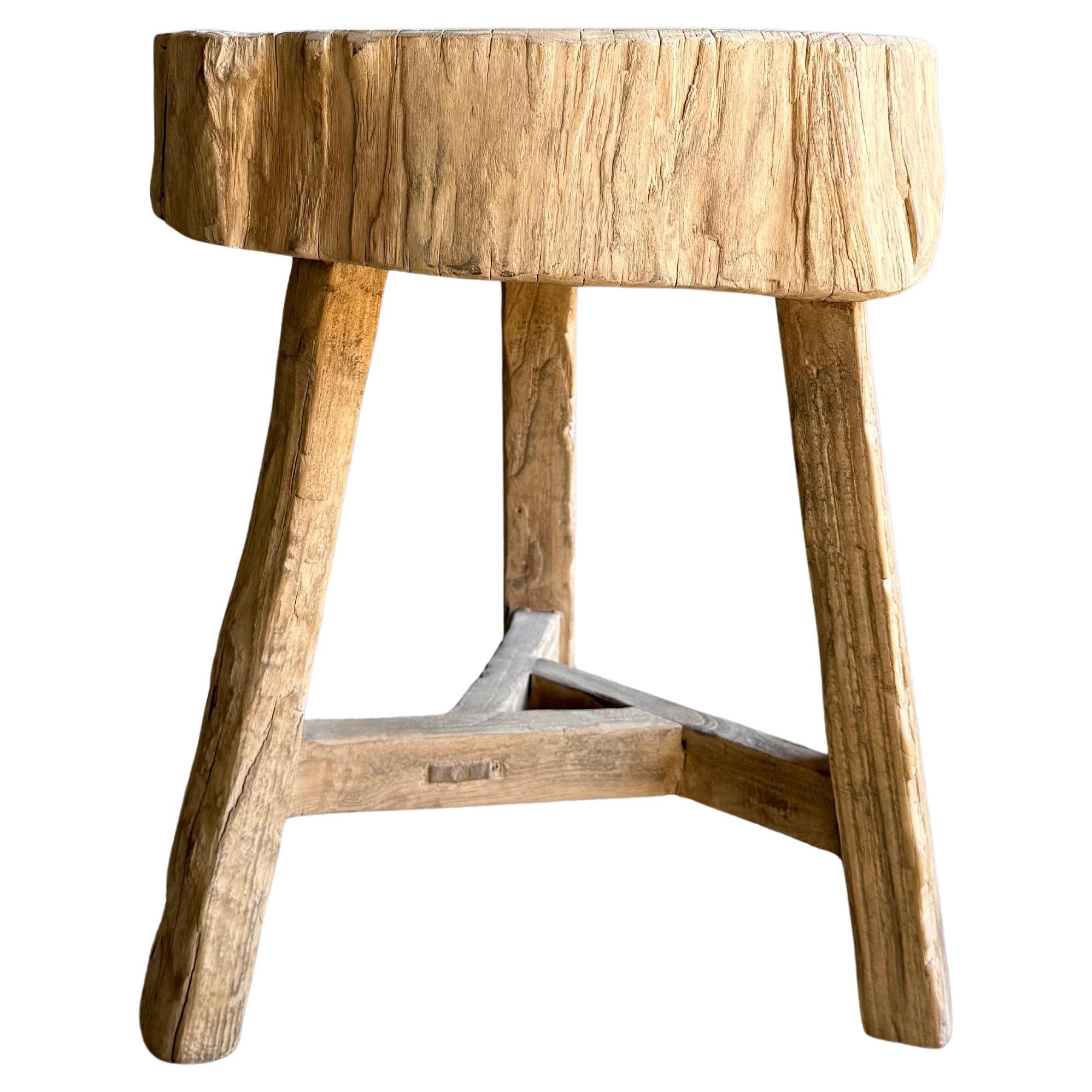 Table en bois d'orme vintage #L03