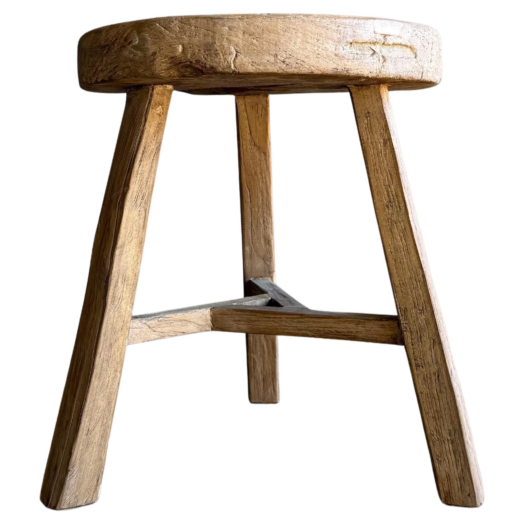 Vintage Elm Wood Chop Block Table #M45 For Sale
