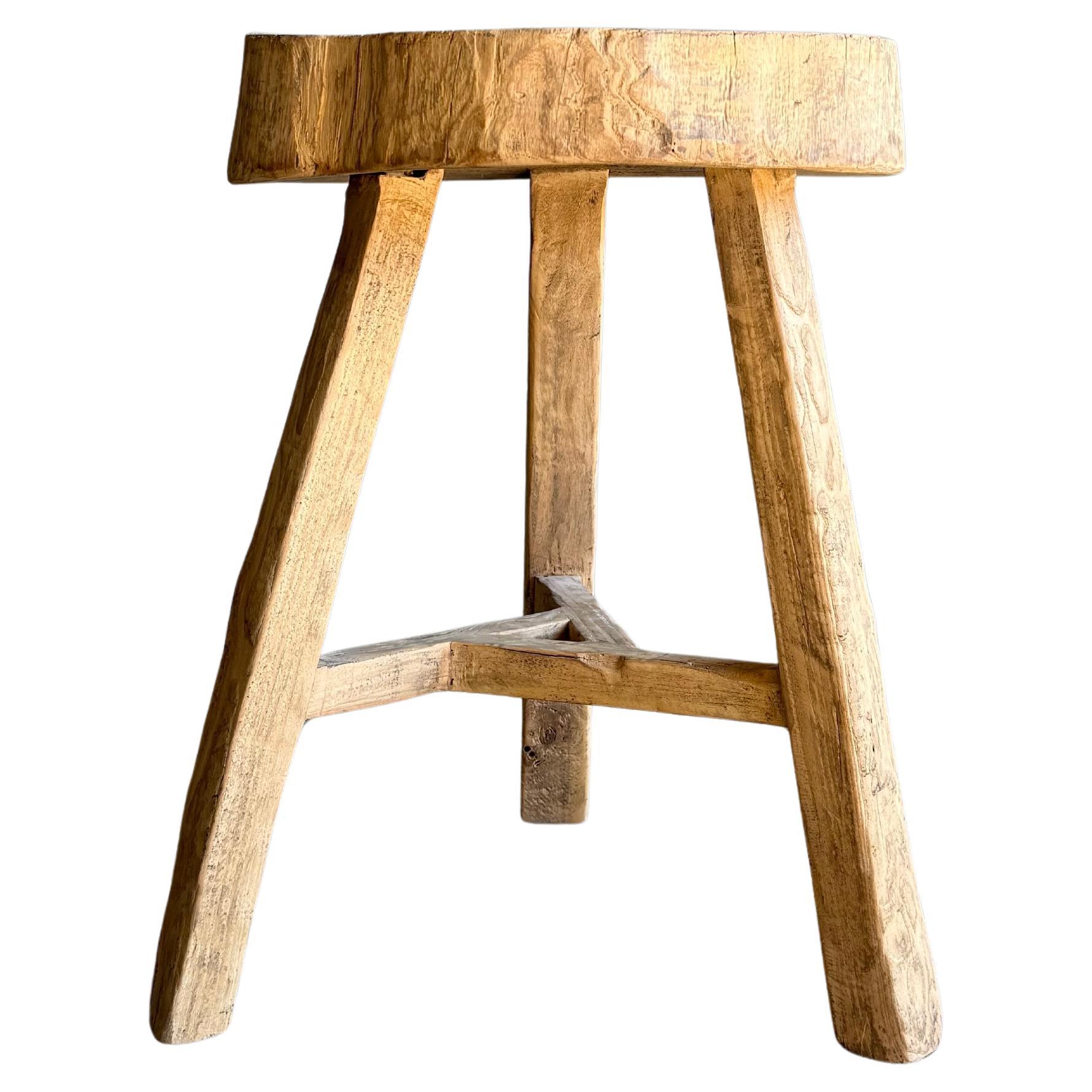 Table en bois d'orme vintage #R55
