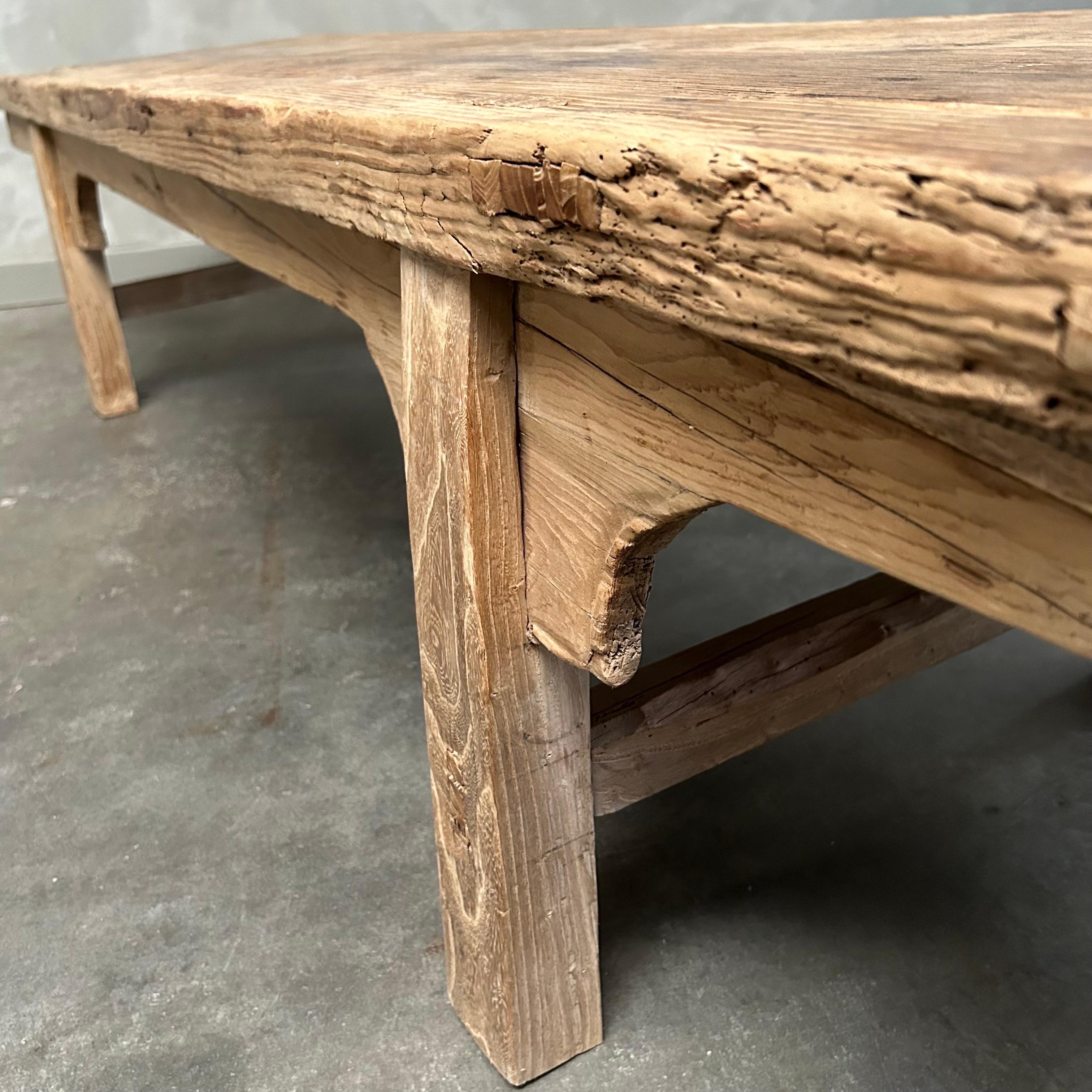 Vintage Elm Wood Coffee Table 18