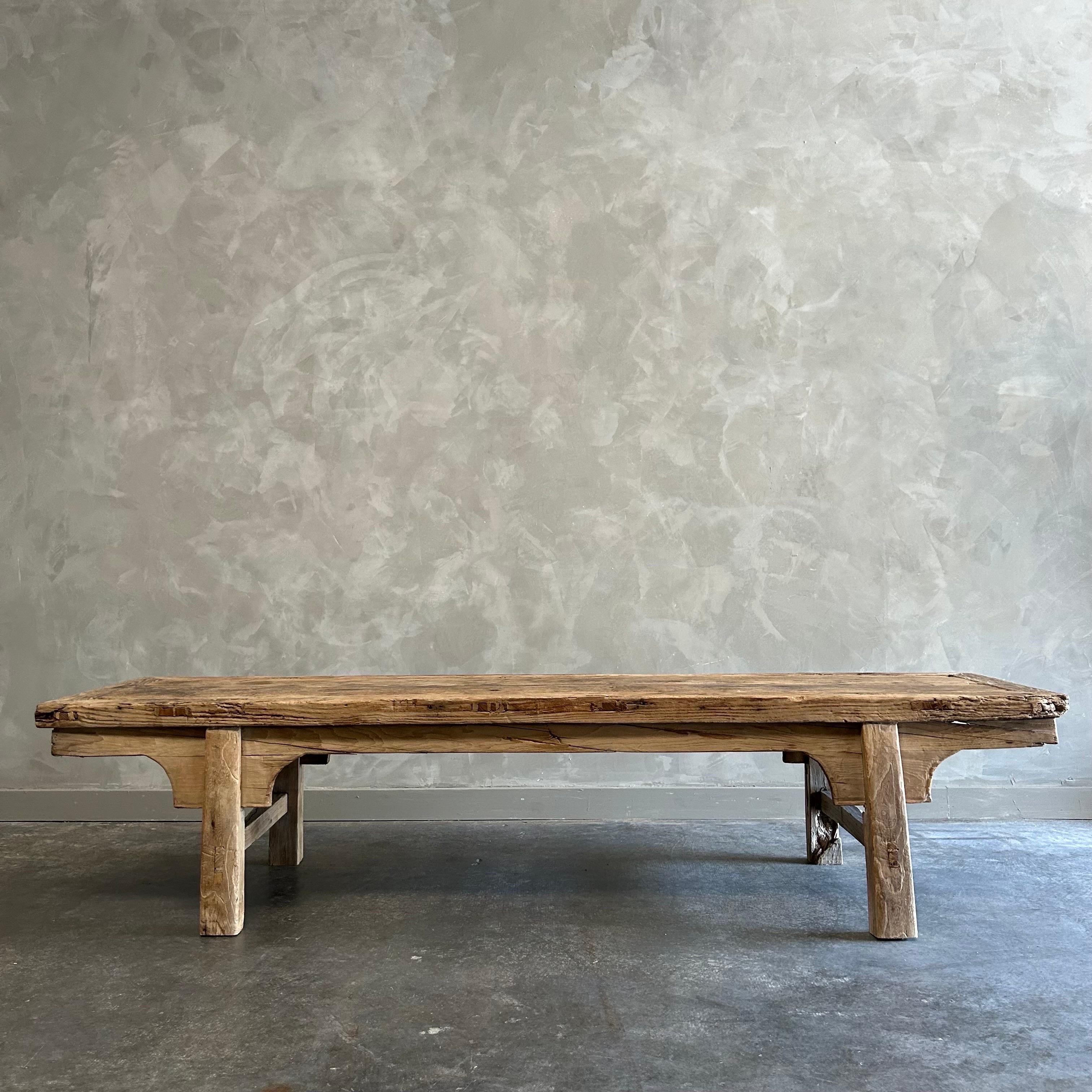 Table basse vintage en bois d'orme 18