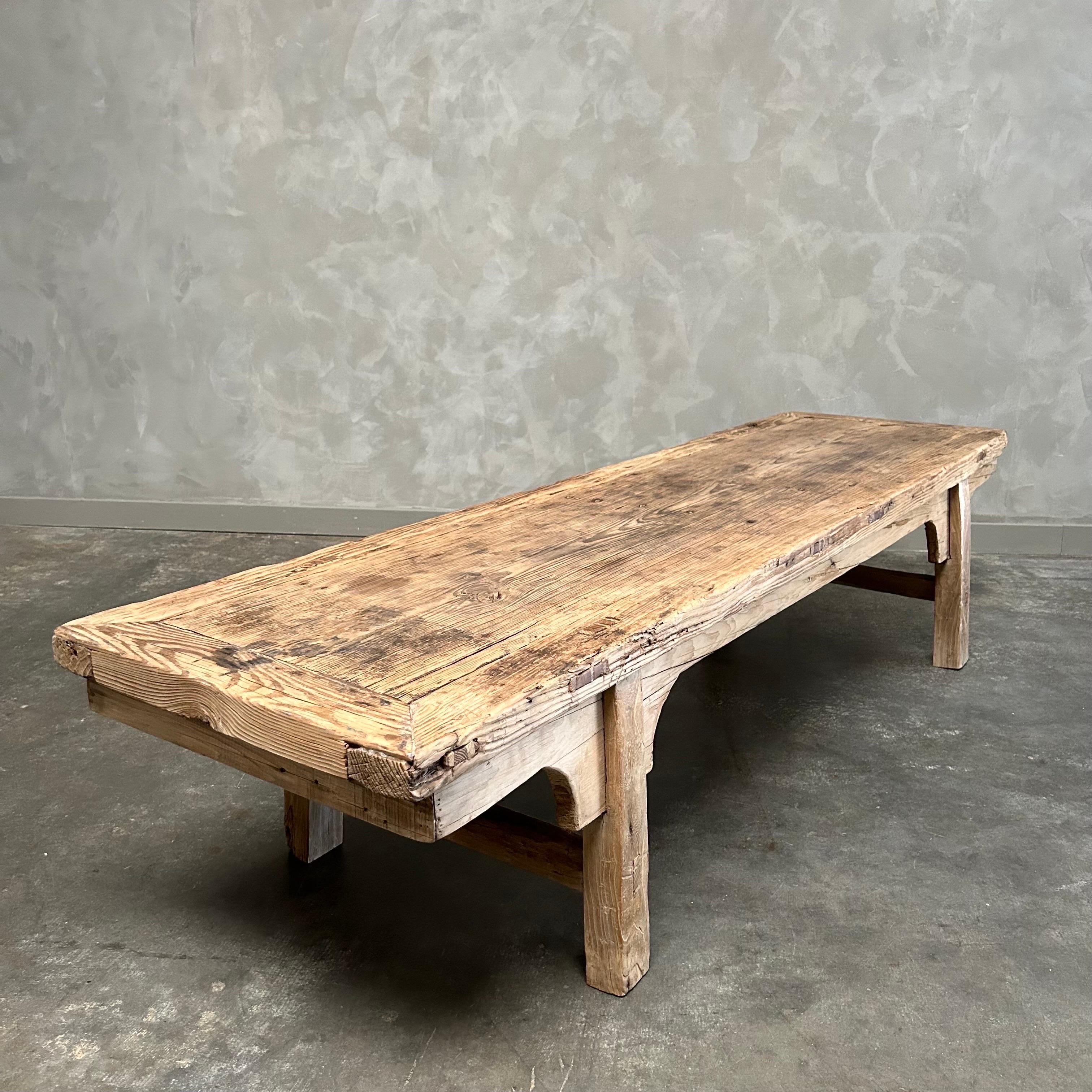 Vintage Elm Wood Coffee Table 18
