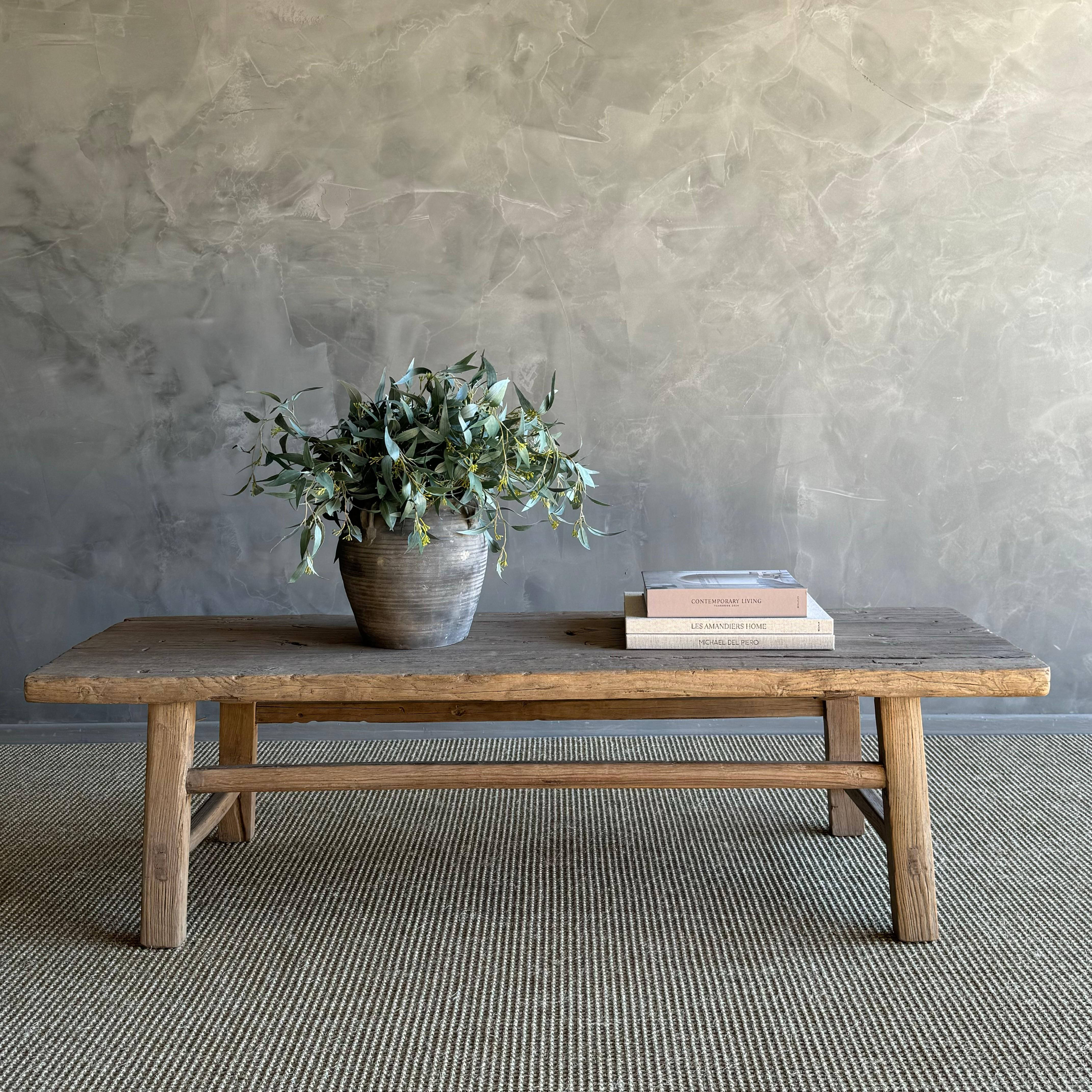 Vintage Ulme Wood Couchtisch 64