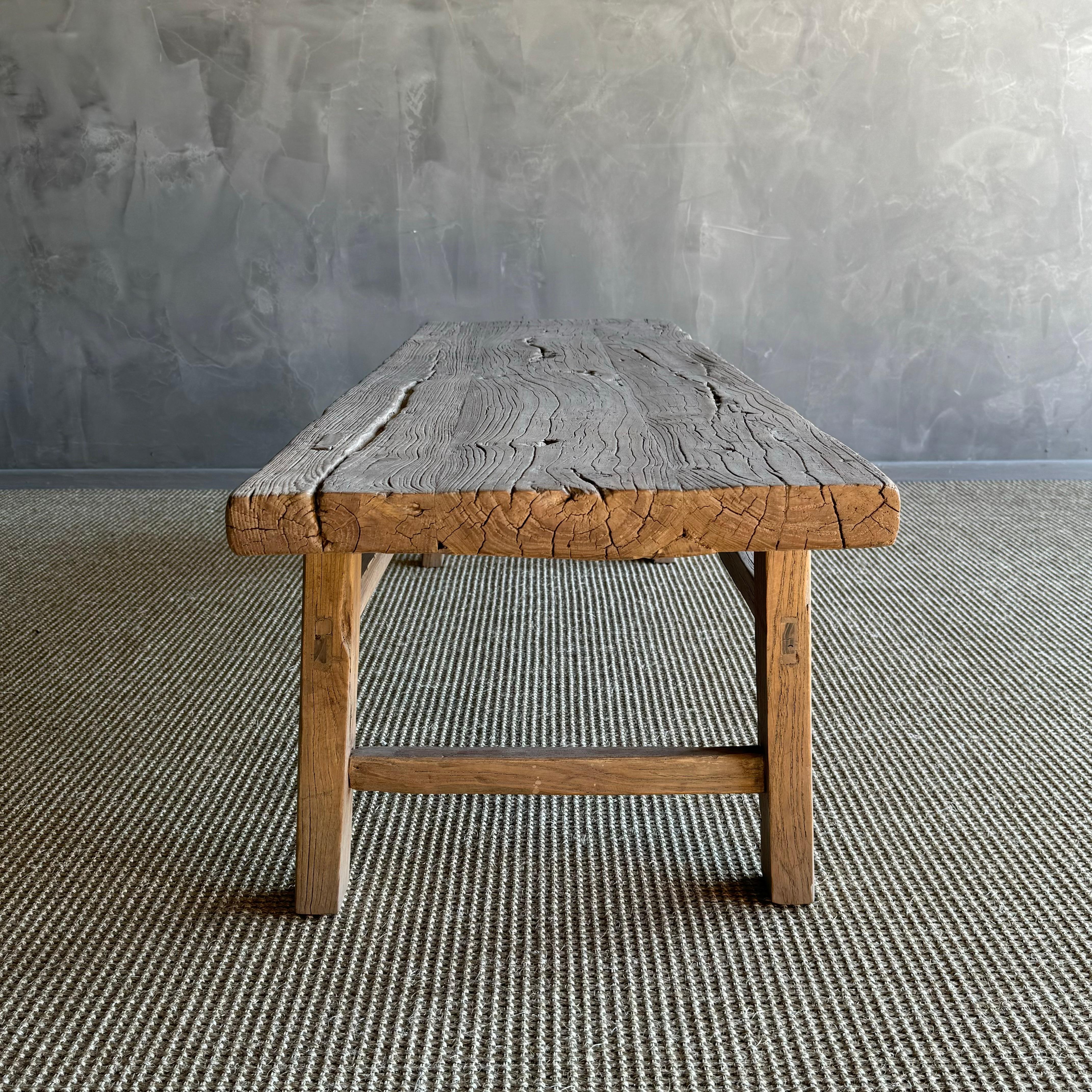 Vintage Ulme Wood Couchtisch 64