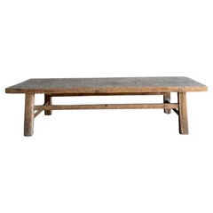 Mesa de centro vintage de madera de olmo 66" o banco de asiento ancho
