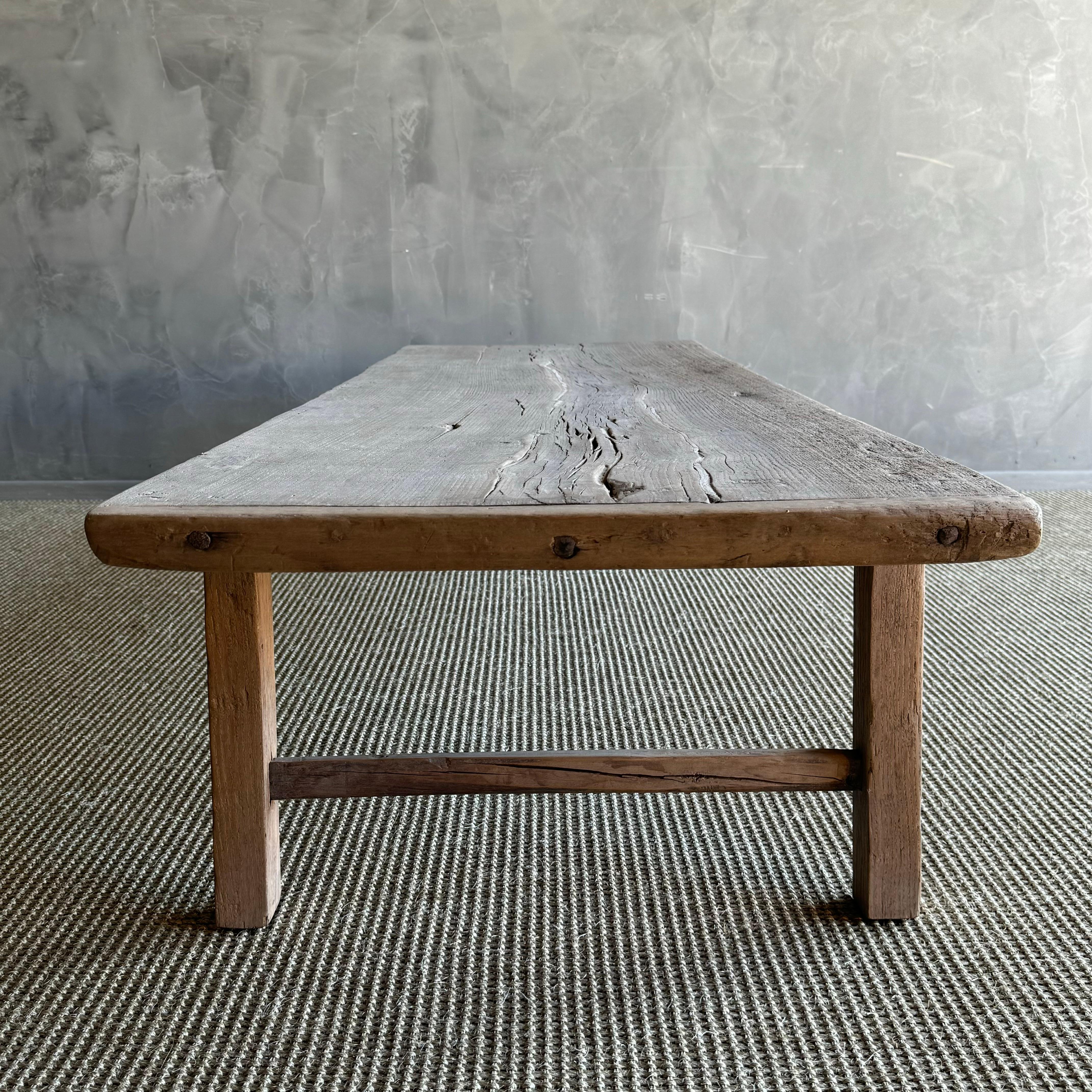 Vintage Ulme Wood Couchtisch 80