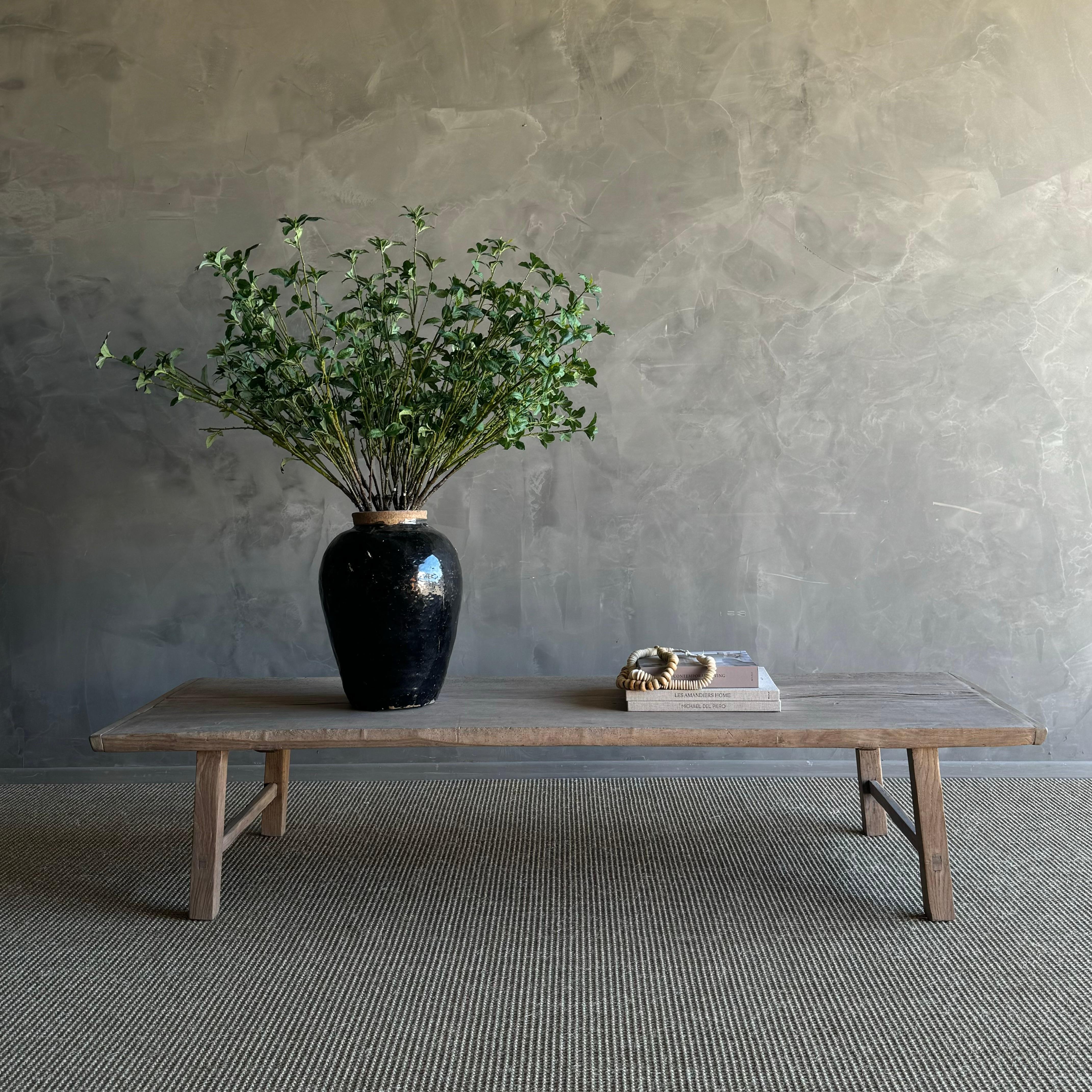 Vintage Ulme Wood Couchtisch 80