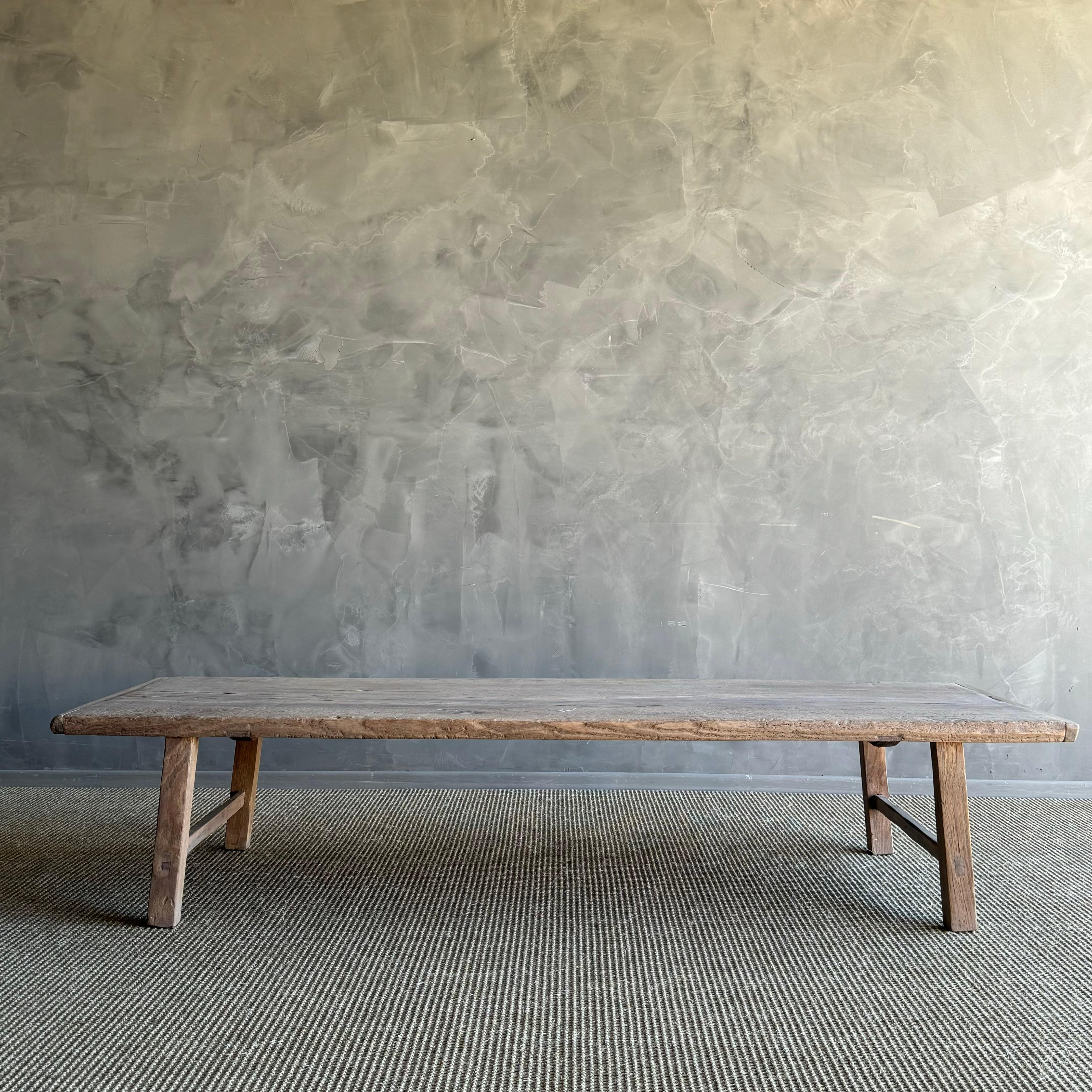 Vintage Ulme Wood Couchtisch 80