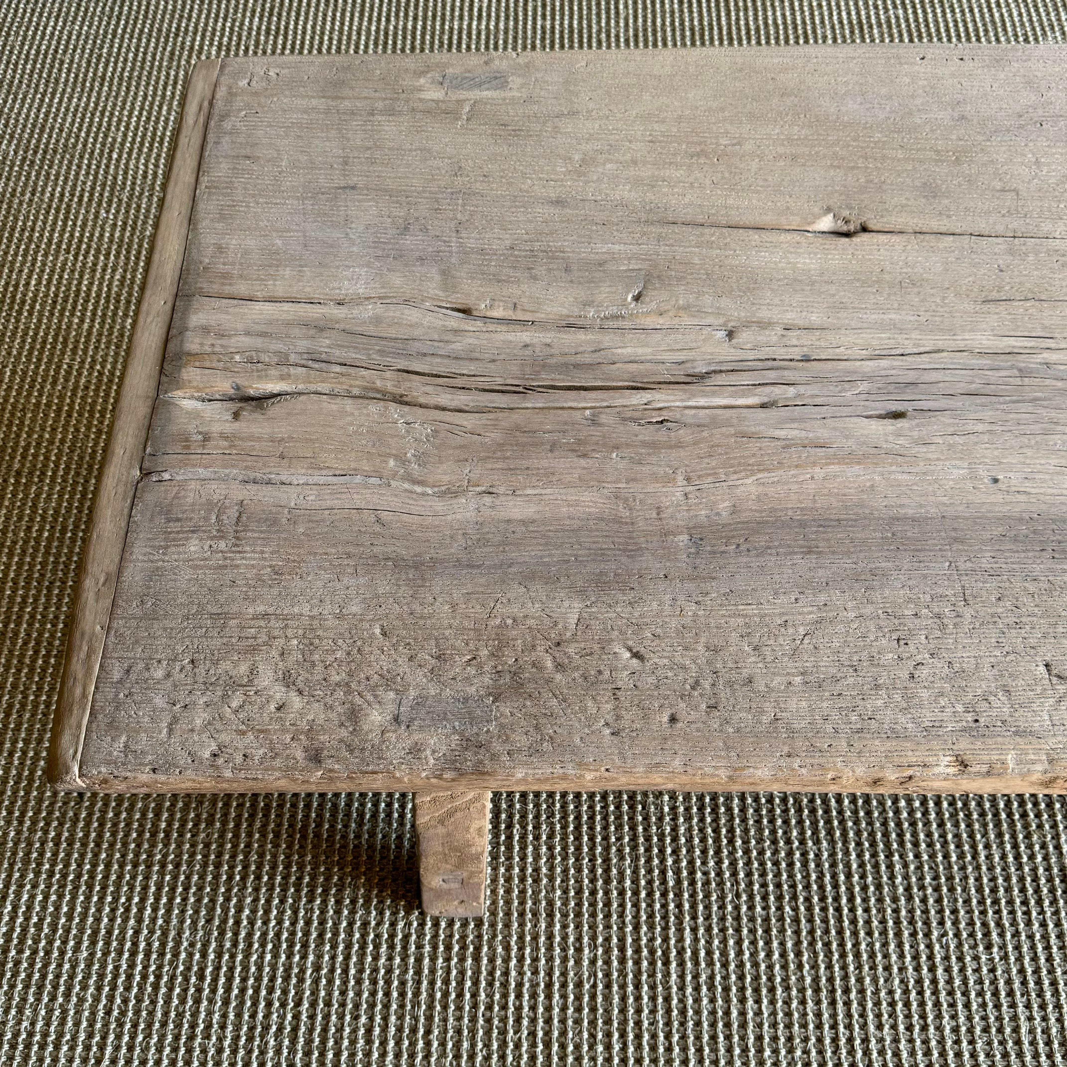 Vintage Ulme Wood Couchtisch 80