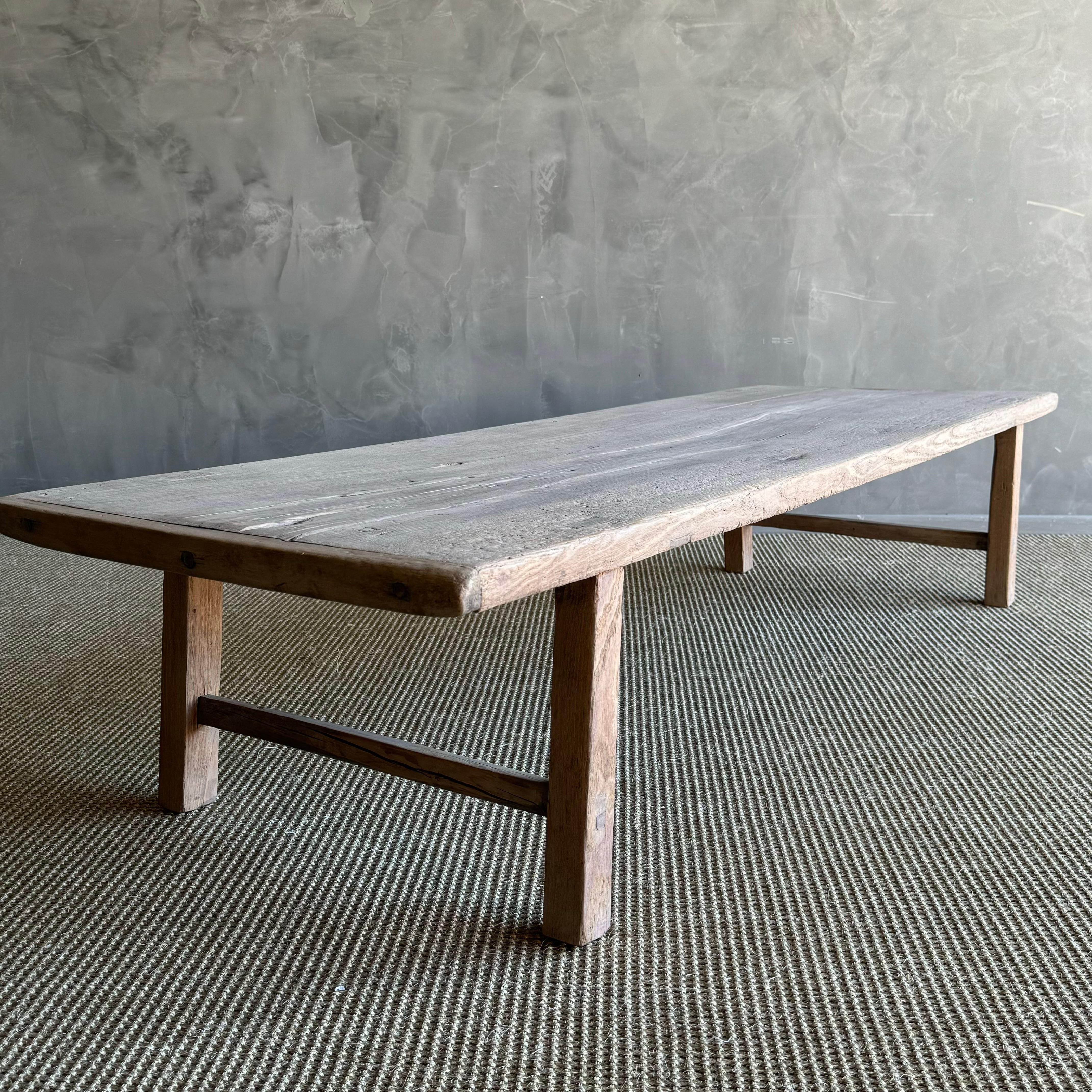 Vintage Ulme Wood Couchtisch 80