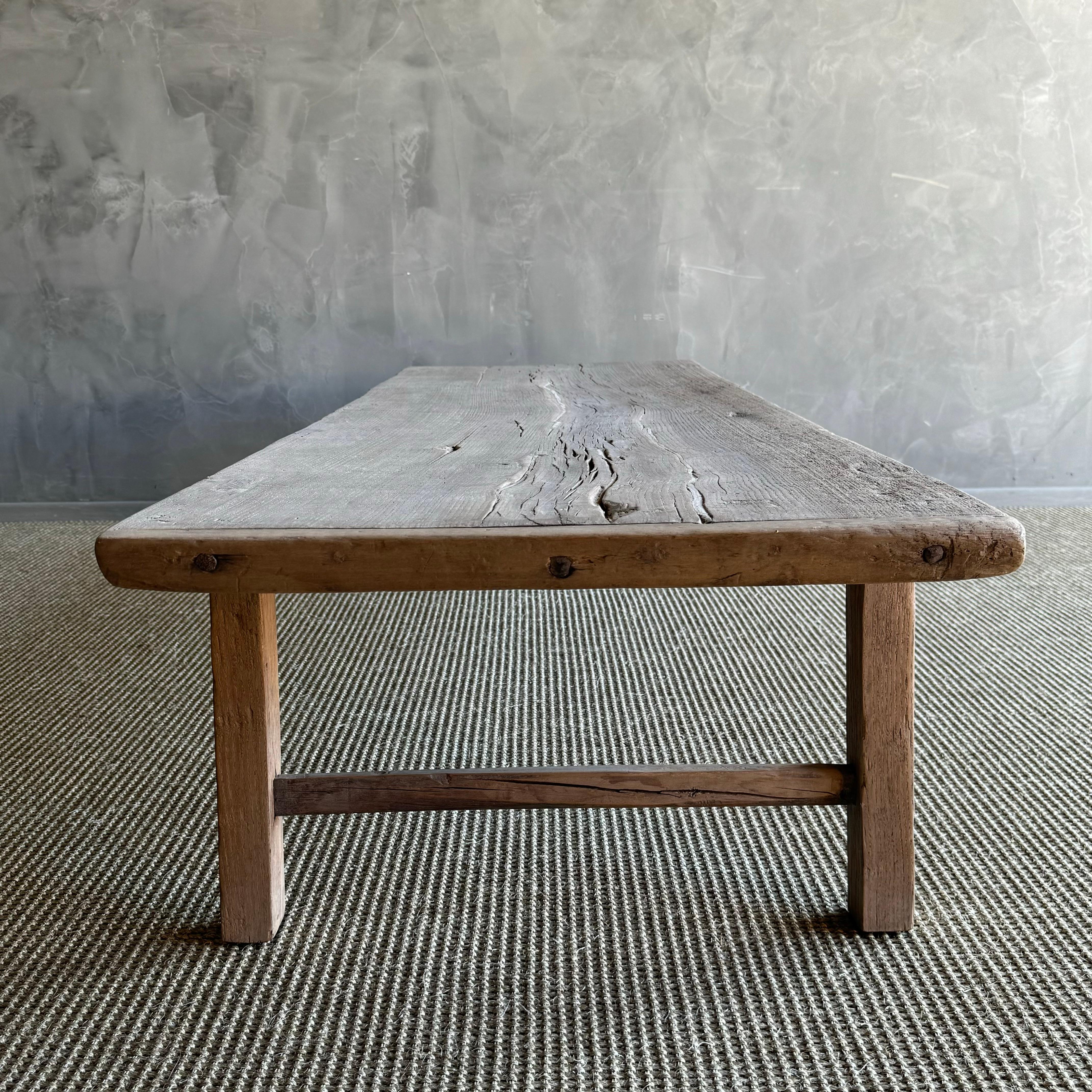 Vintage Ulme Wood Couchtisch 80