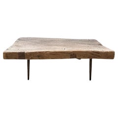 Vintage Elm Wood Coffee Table, Asia, Early 20th Century