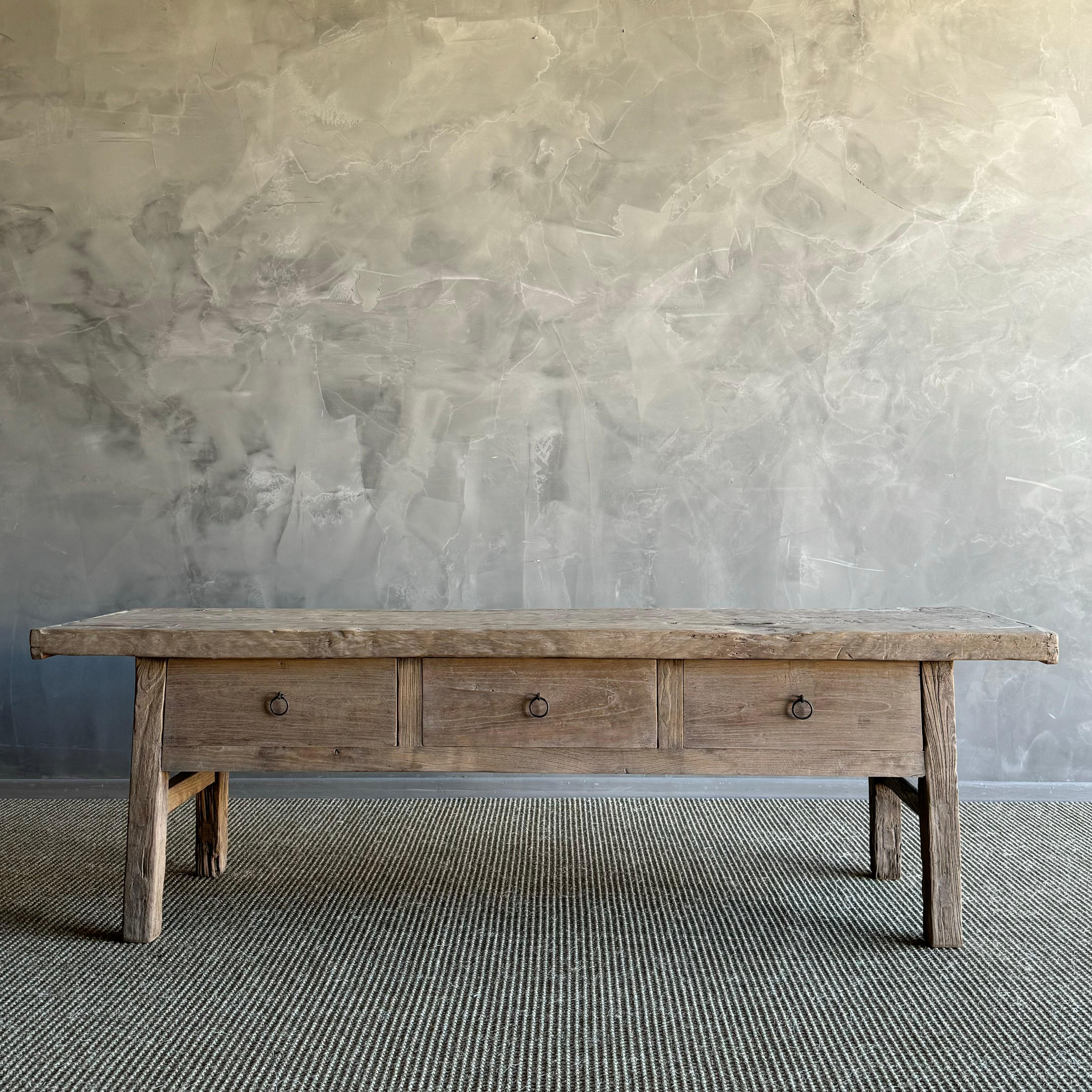 Organic Modern Vintage Elm Wood Coffee Table