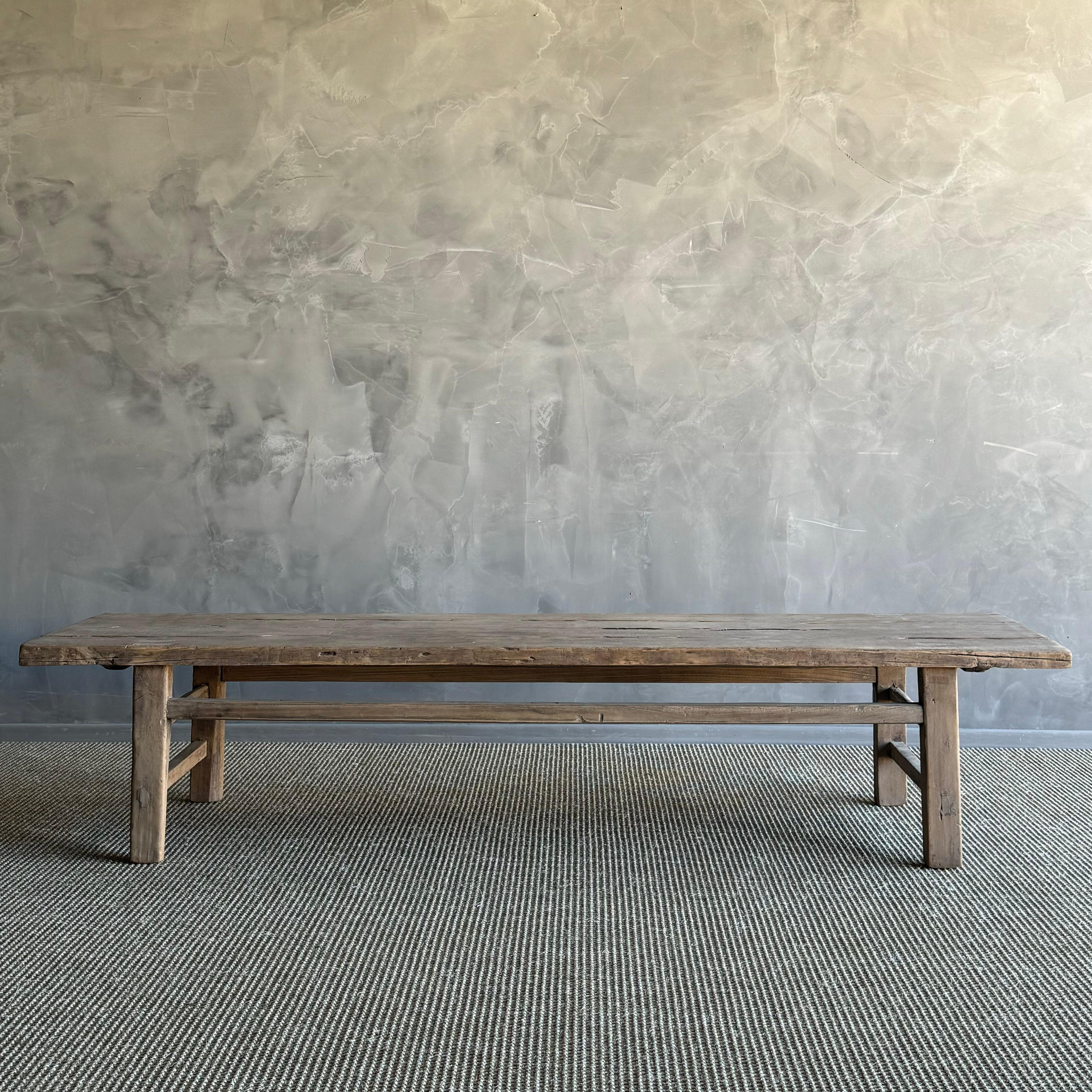 Vintage Ulme Holz Couchtisch (Organische Moderne) im Angebot