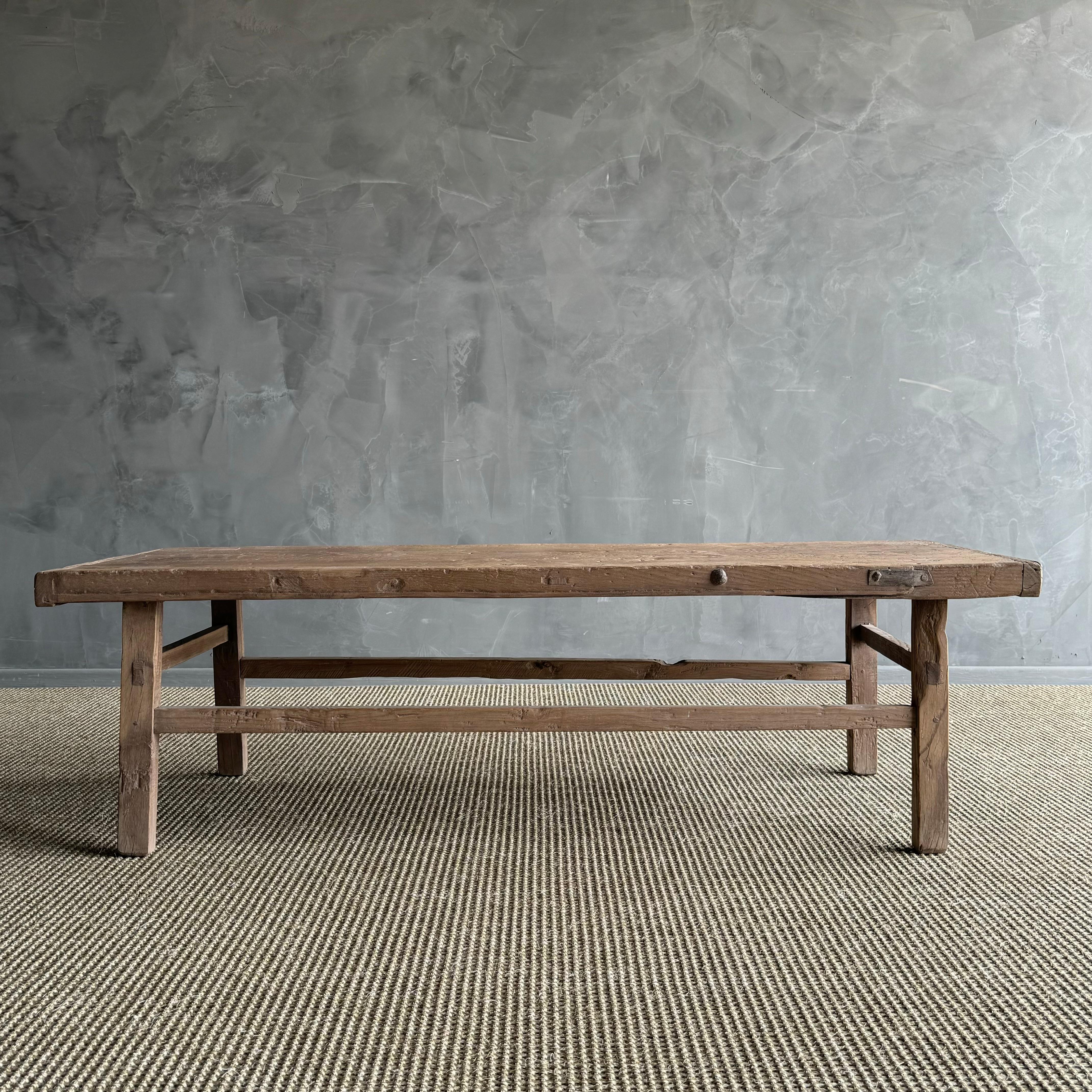 Vintage Ulme Holz Couchtisch (Organische Moderne)