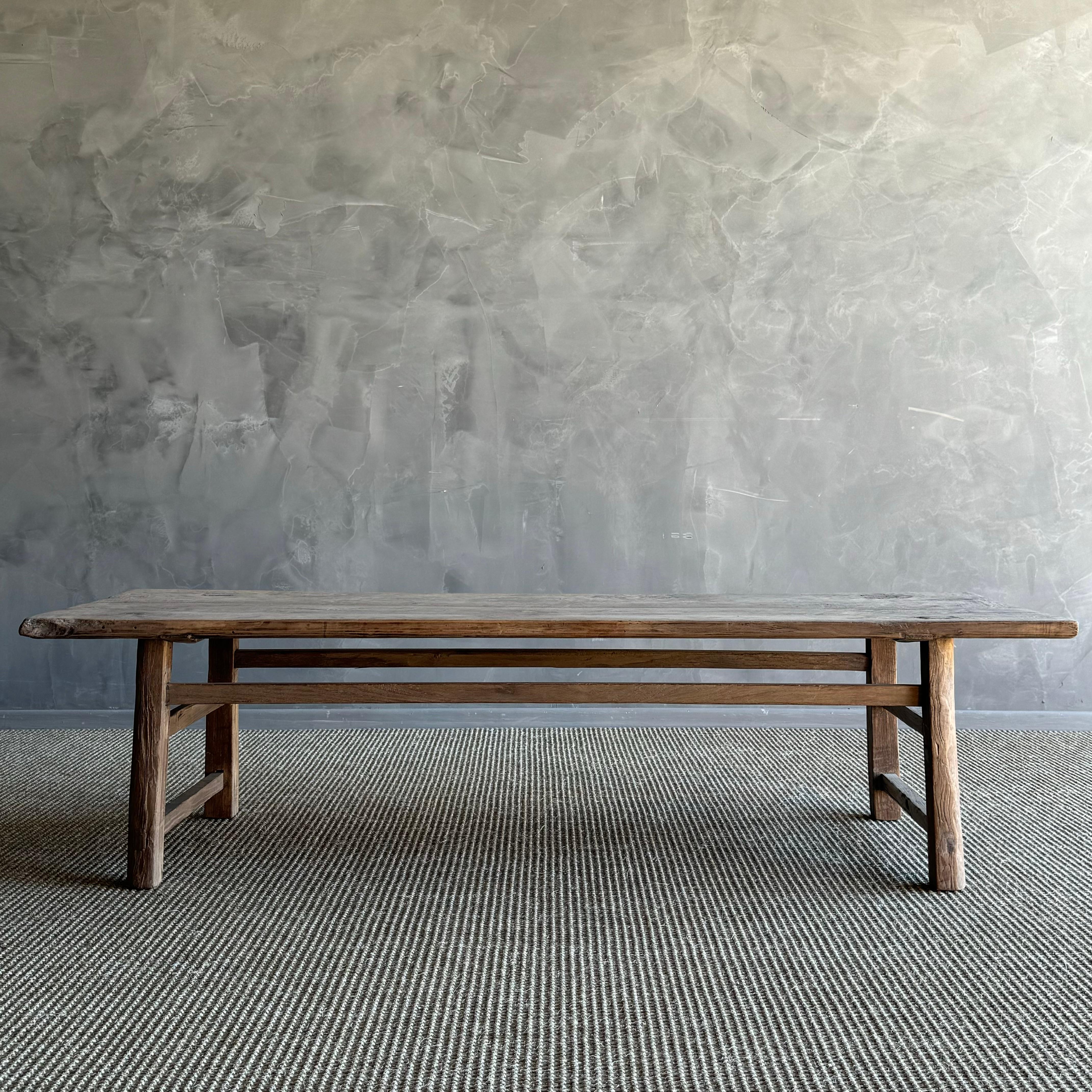 Vintage Ulme Holz Couchtisch (Organische Moderne) im Angebot