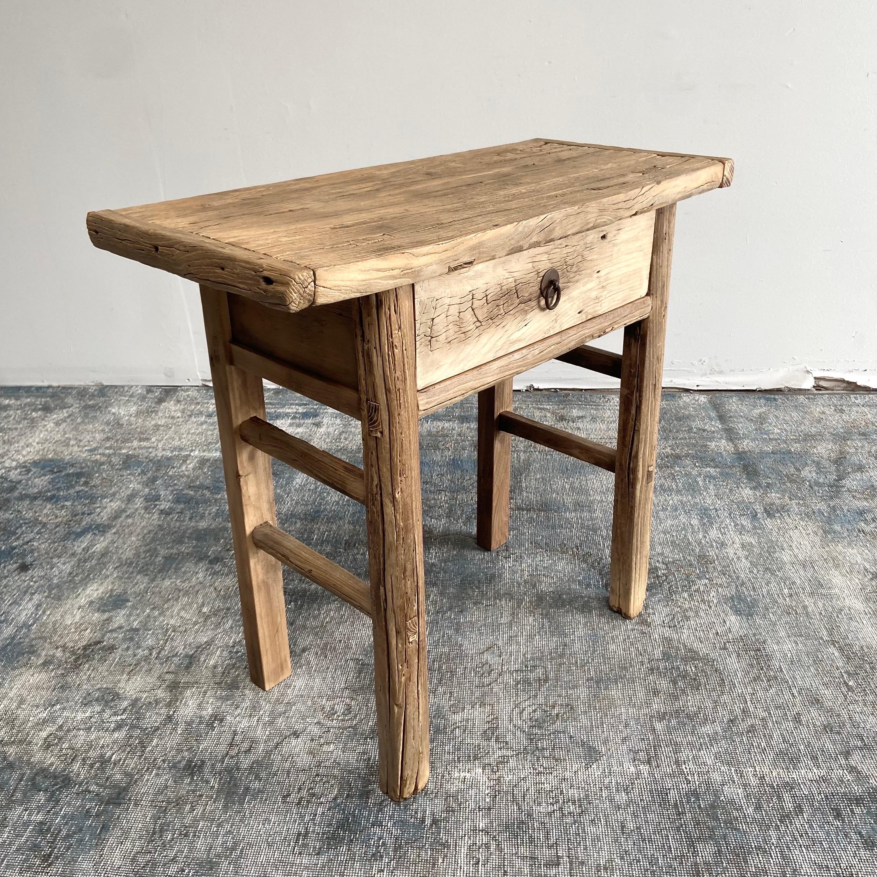 Vintage Elm Wood Coffee Table 1