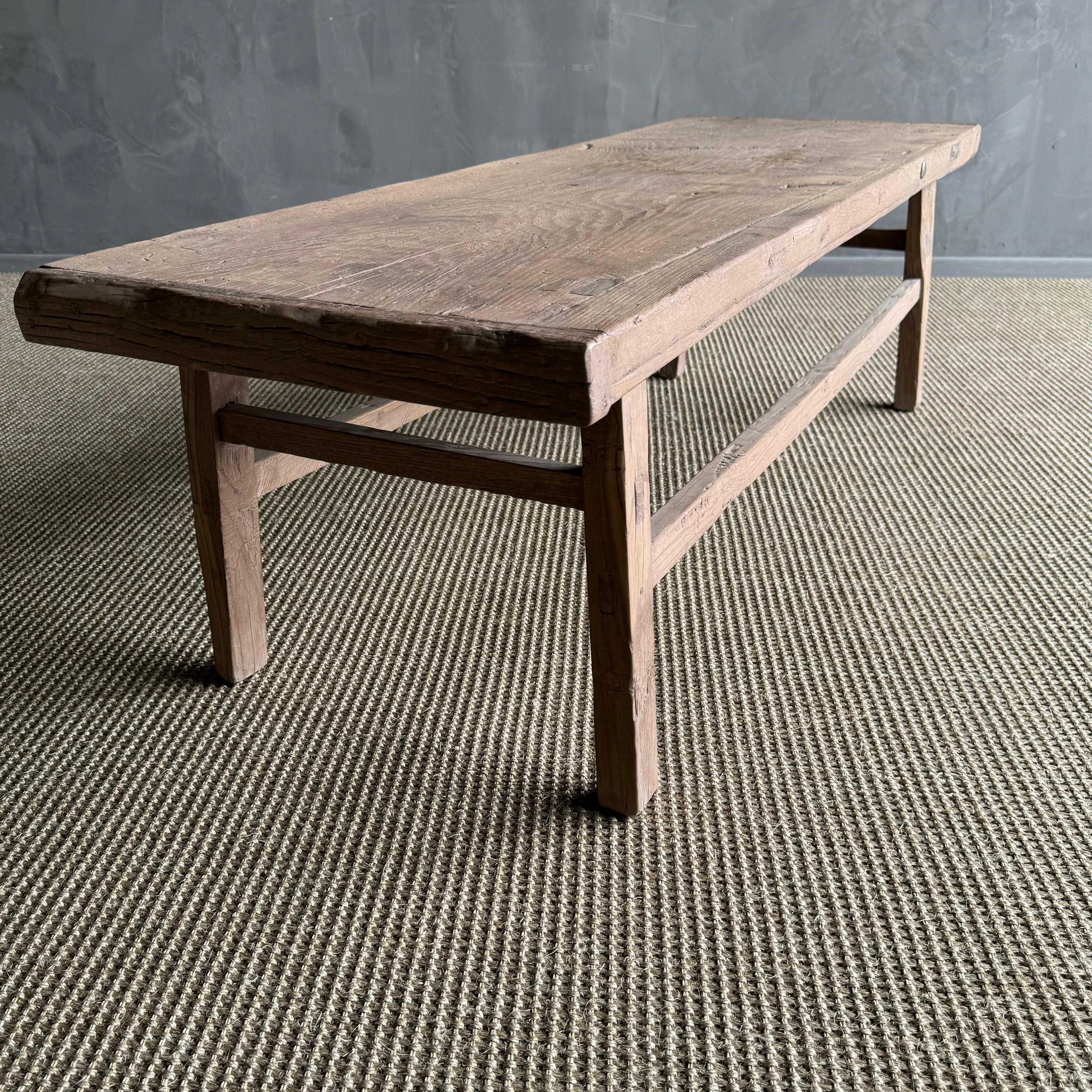 Vintage Ulme Holz Couchtisch (Ulmenholz)
