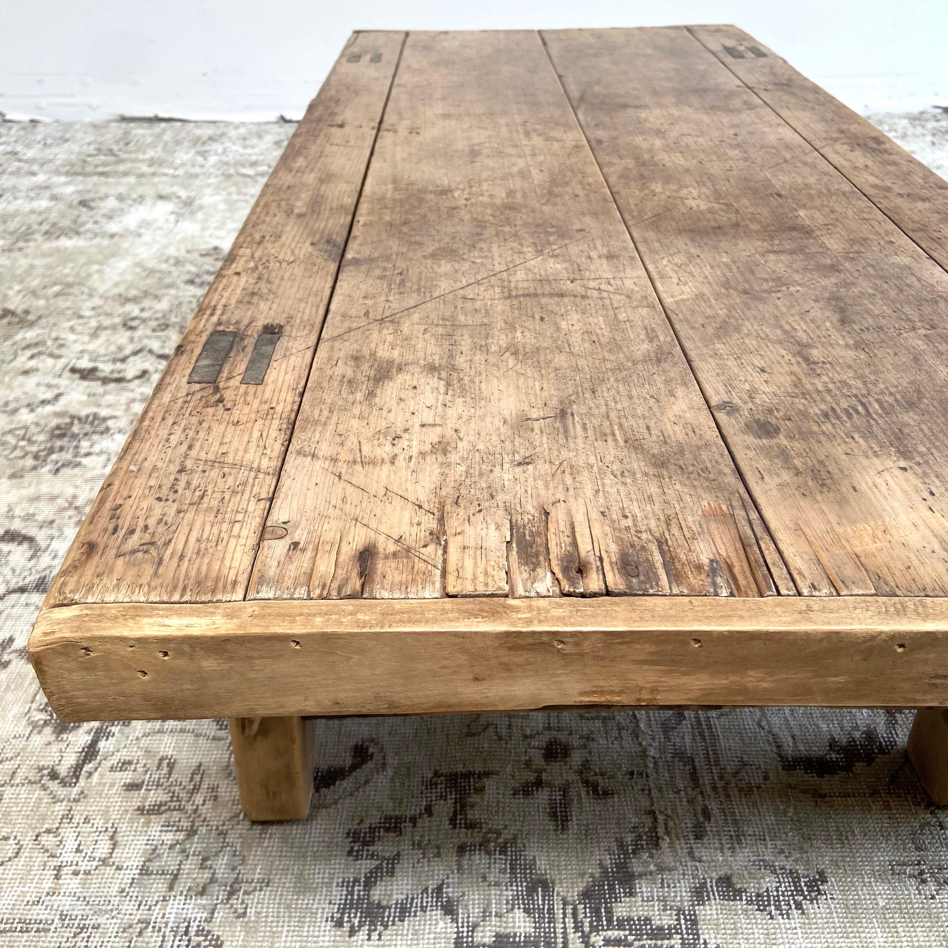 Vintage Elm Wood Coffee Table 4