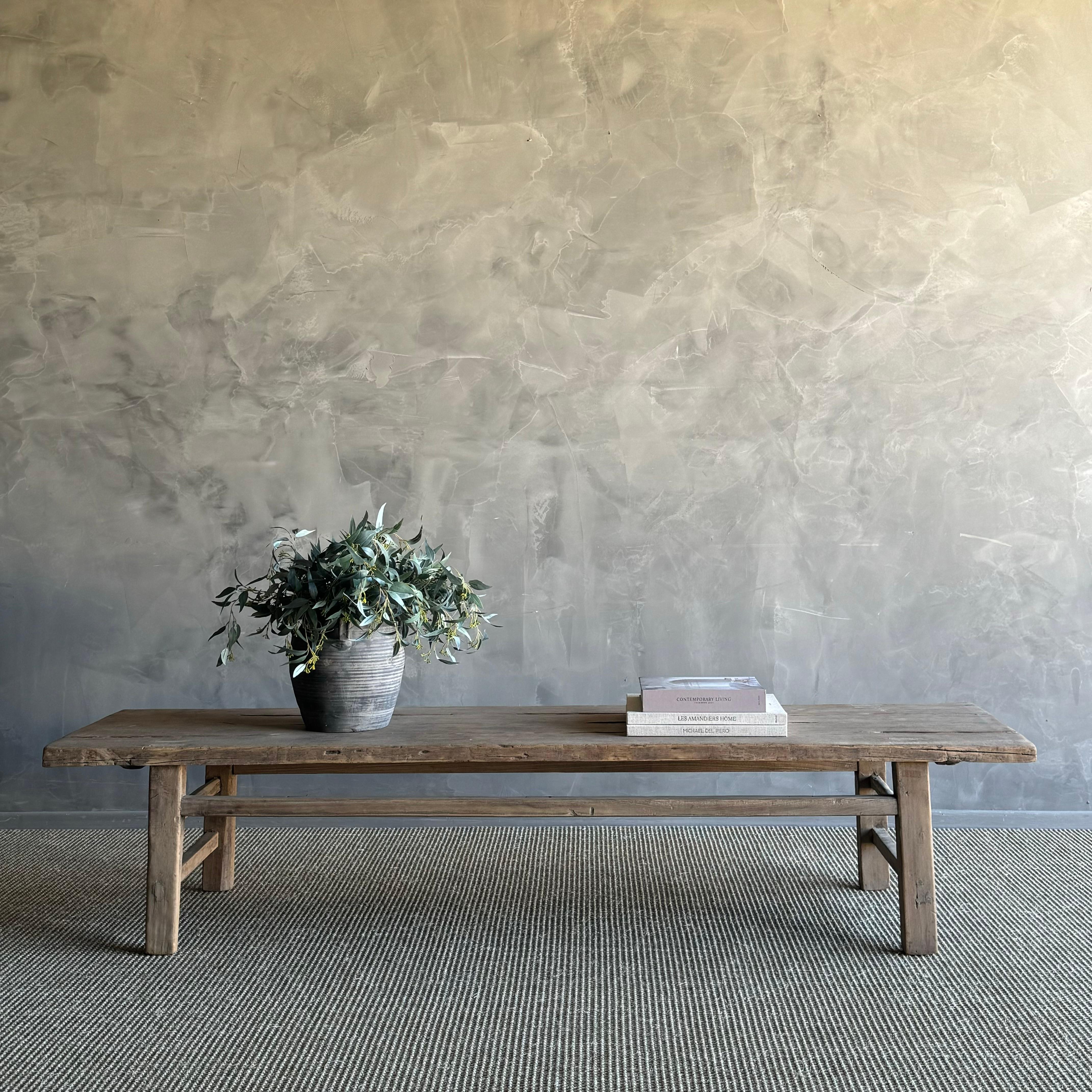 Vintage Ulme Holz Couchtisch im Angebot 2