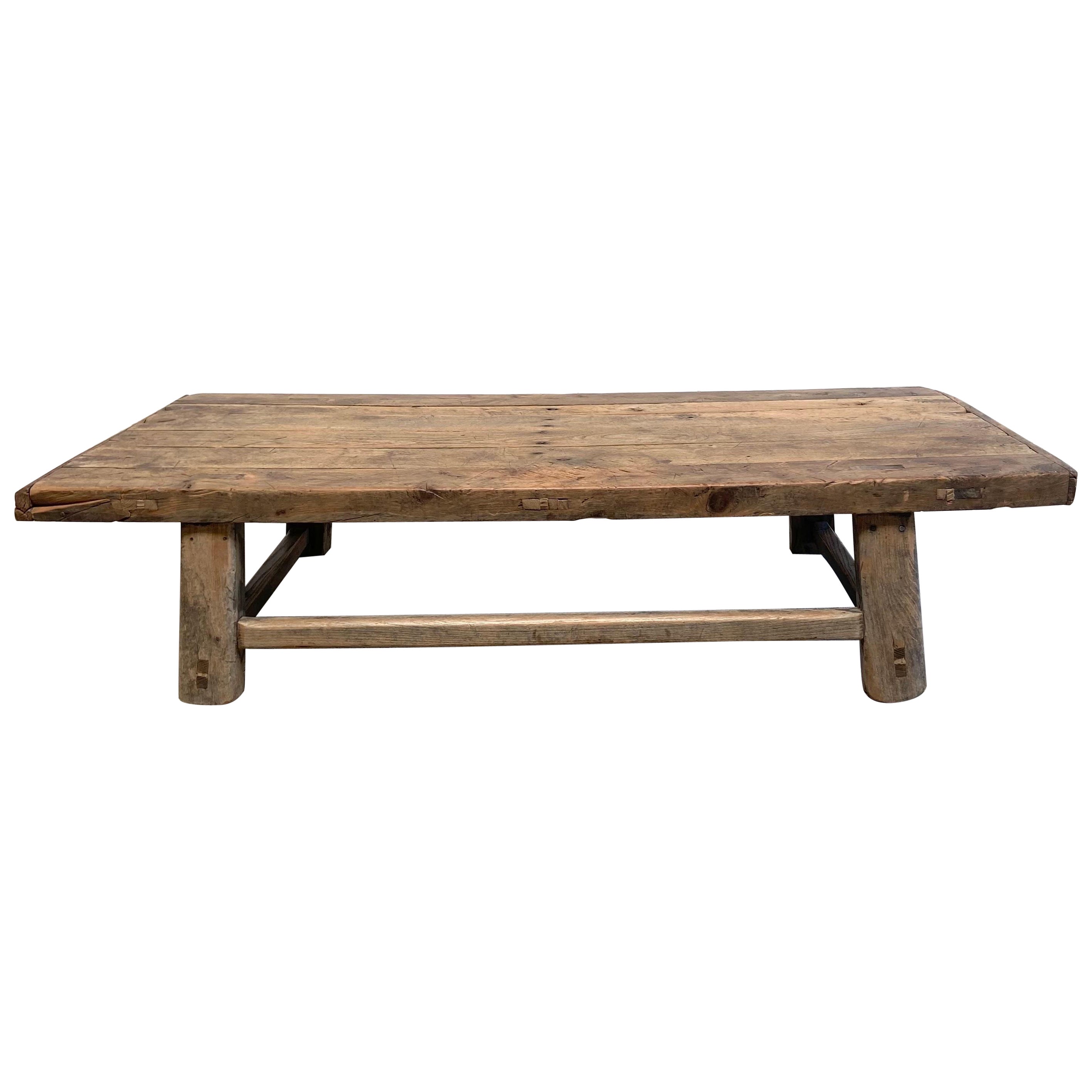 Vintage Elm Wood Coffee Table