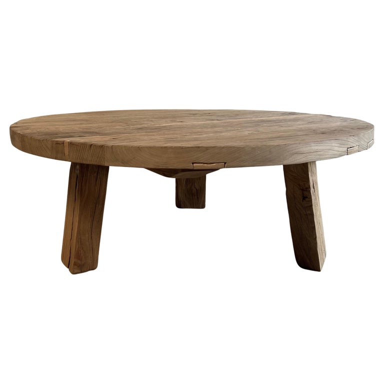 Vintage Elm Wood Coffee Table at 1stDibs