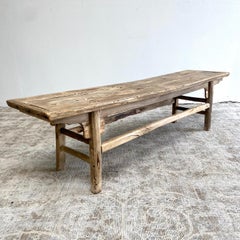 Vintage Elm Wood Coffee Table or Bench-72″