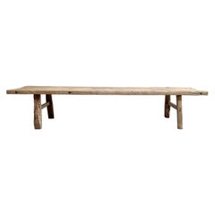 Vintage Elm Wood Coffee Table or Bench-75″