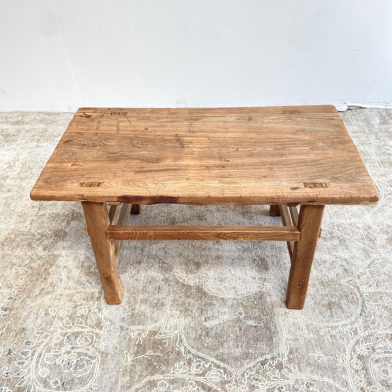 Vintage Elm Wood Coffee Table or Bench For Sale at 1stDibs