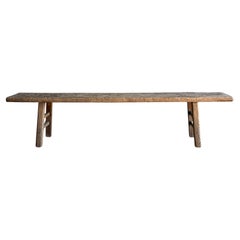 Vintage Elm Wood Coffee Table or Extra Long Bench 80"